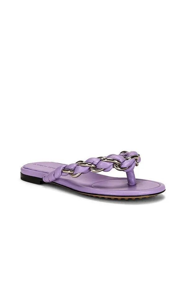 Bottega Veneta Dot Flat Sandal Purple Size US 7 / IT 37 - 2 Thumbnail