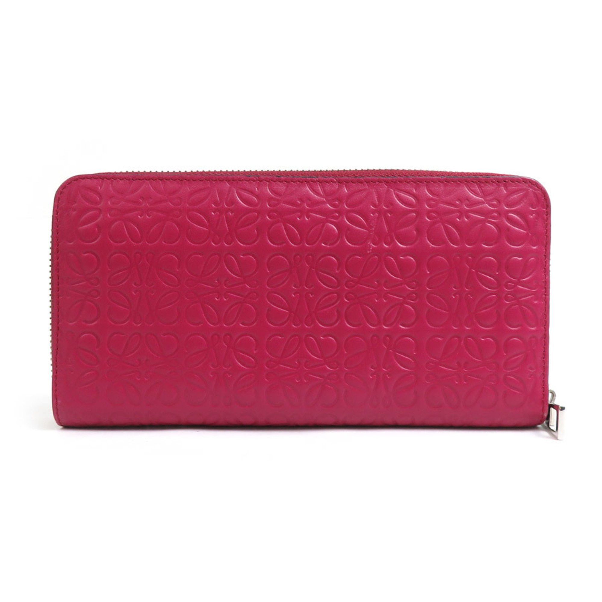 Loewe LOEWE Round Long Wallet Anagram Leather Deep Pink Women's h30932a Size ONE SIZE - 2 Thumbnail