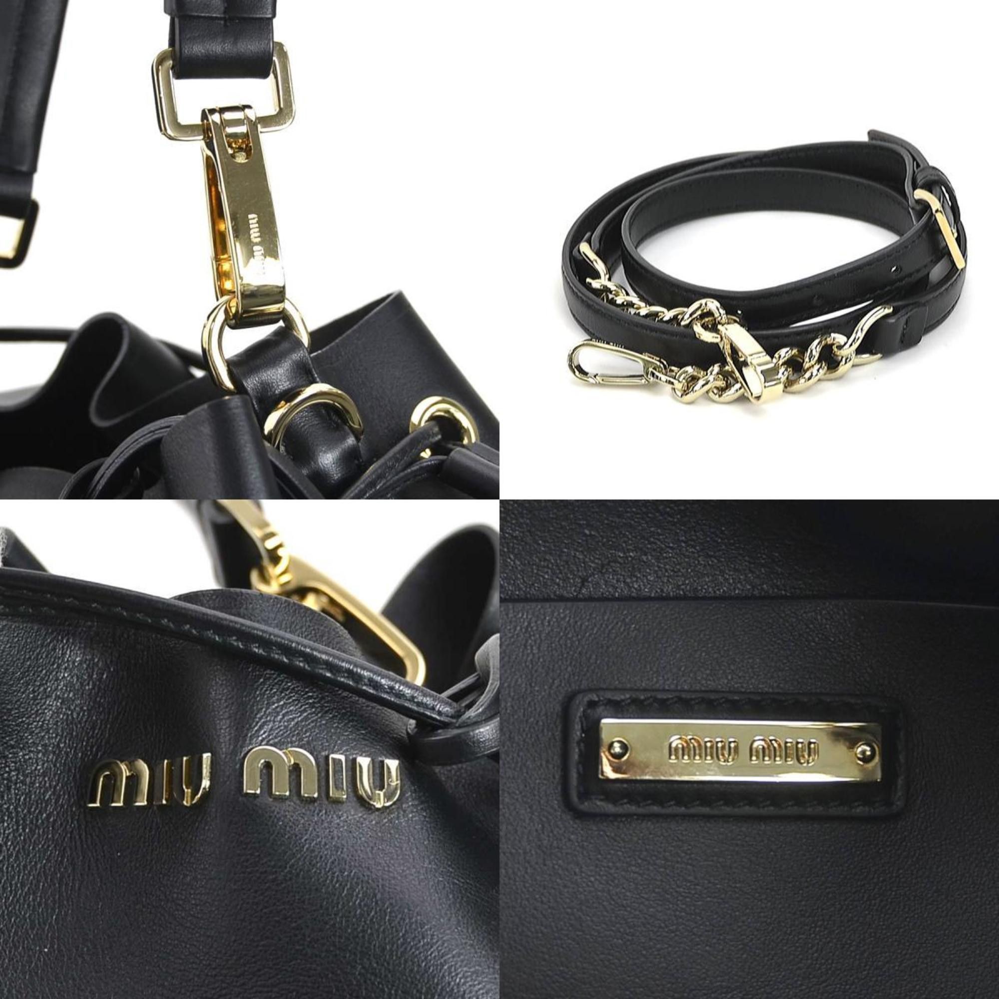 Miu Miu Miu Miu Miu handbag shoulder bag leather black ladies h30931g Size ONE SIZE - 5 Thumbnail