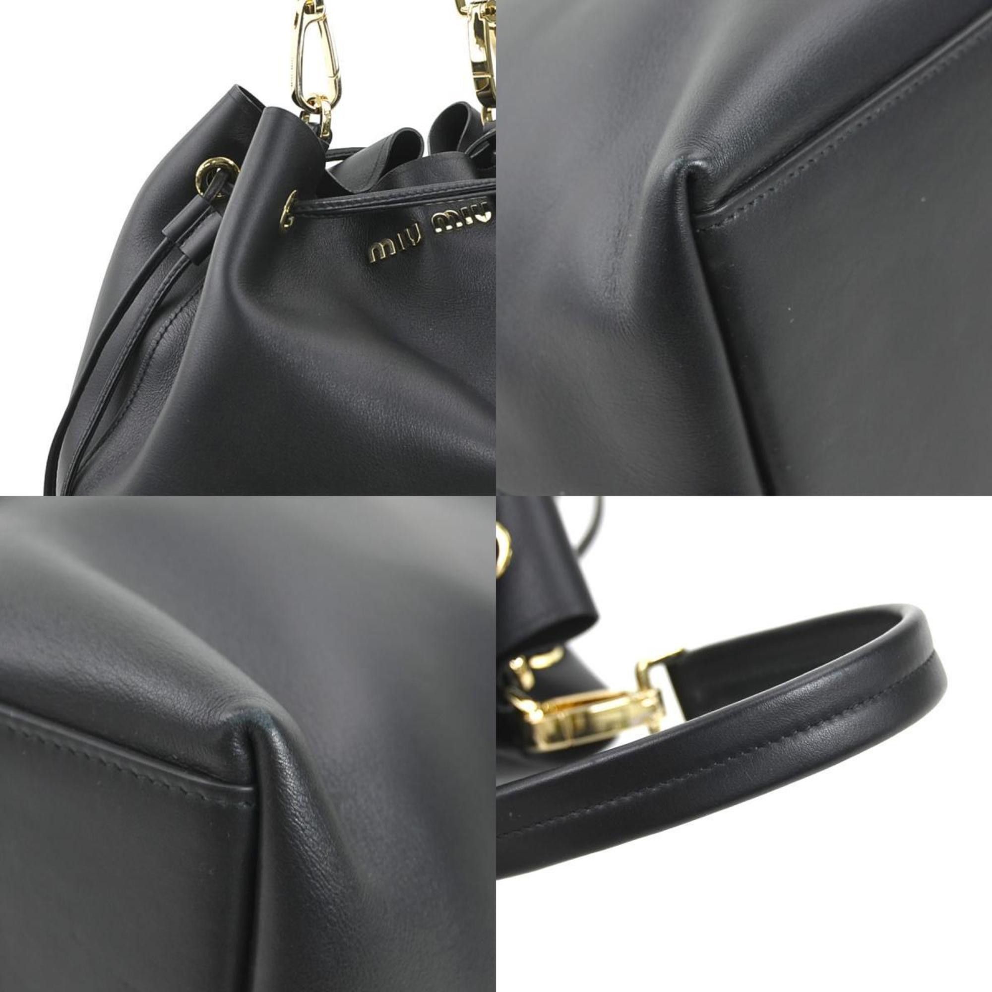 Miu Miu Miu Miu Miu handbag shoulder bag leather black ladies h30931g Size ONE SIZE - 4 Thumbnail