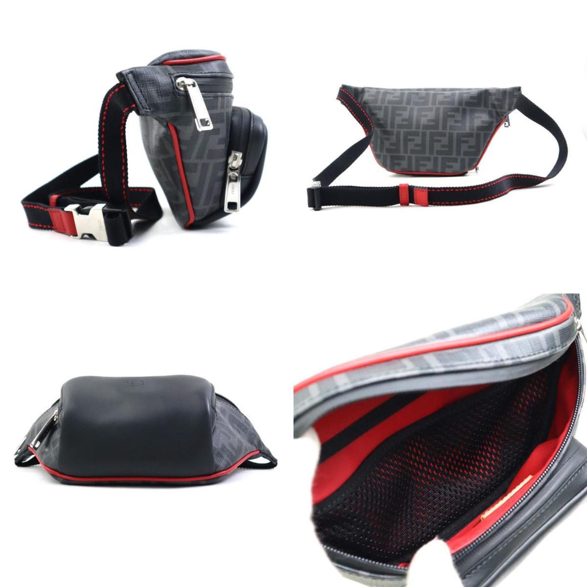 Fendi FENDI Waist bag Body Leather Black x Red Men's 7V46 A80Q h30922g Size ONE SIZE - 2 Thumbnail