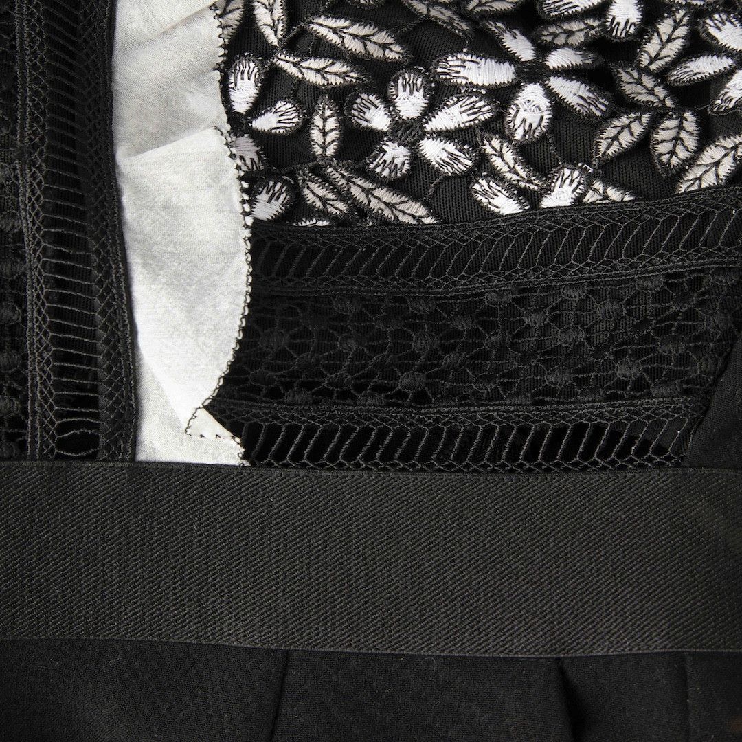 Self-Portrait Black Floral Lace Top Jumpsuit Size 27" / US 4 / IT 40 - 3 Thumbnail