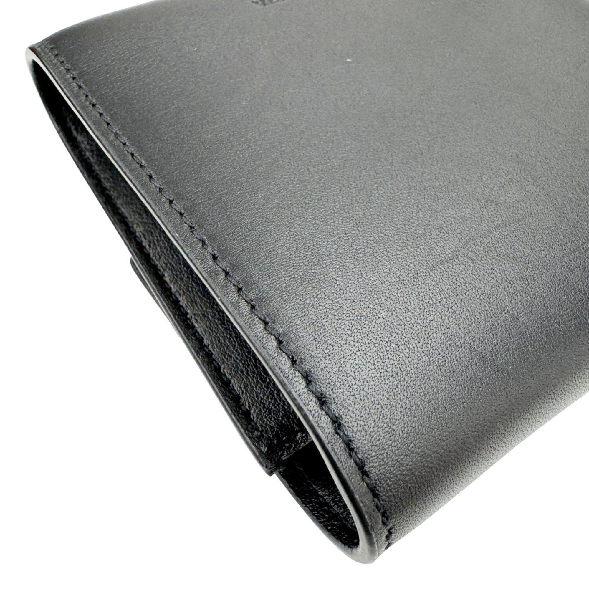 Bottega Veneta Bottega Veneta Tri-fold Wallet Black Calf Leather Men's Women's Compact Size ONE SIZE - 5 Thumbnail
