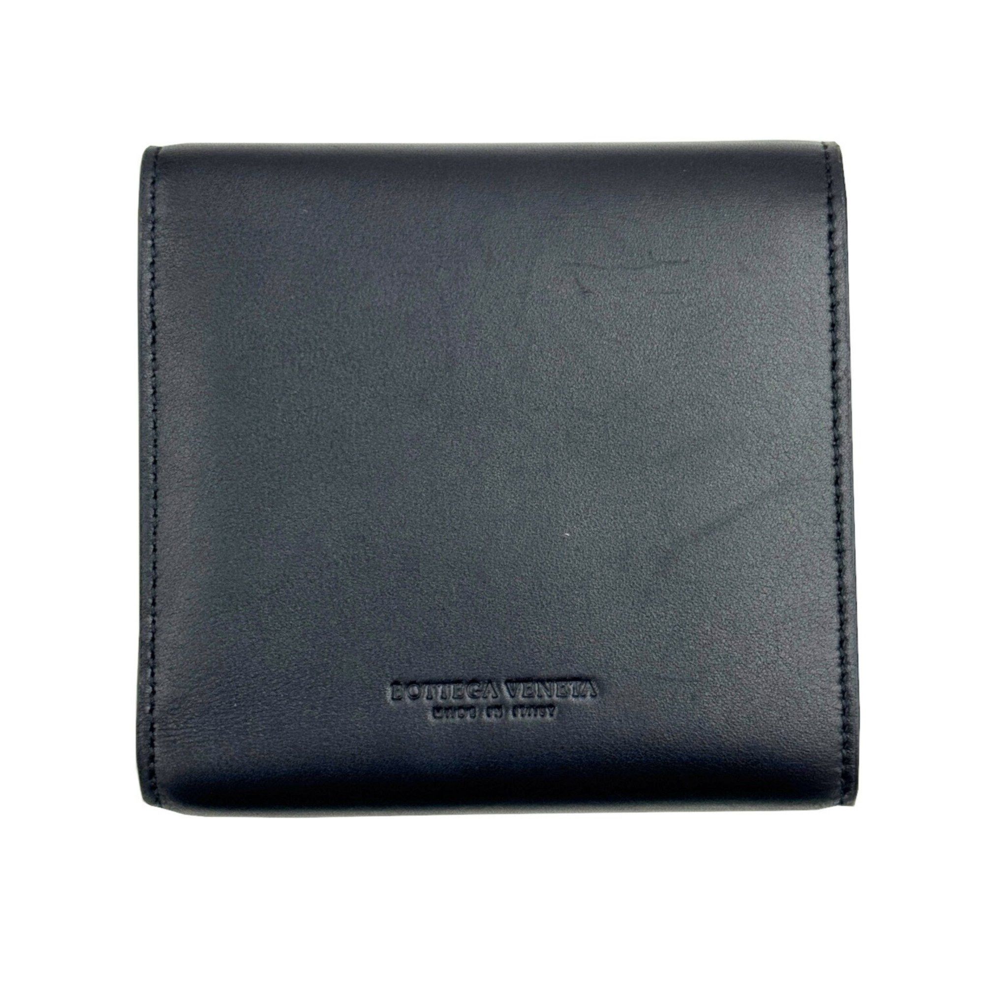 Bottega Veneta Bottega Veneta Tri-fold Wallet Black Calf Leather Men's Women's Compact Size ONE SIZE - 2 Thumbnail