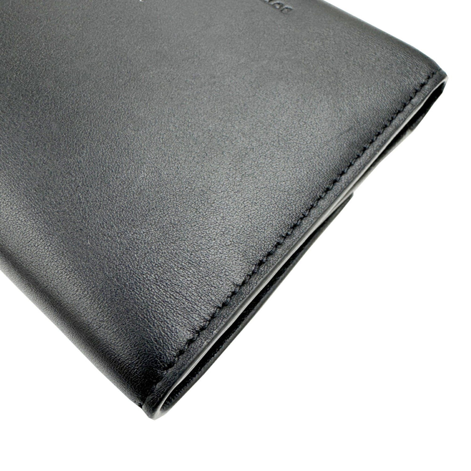Bottega Veneta Bottega Veneta Tri-fold Wallet Black Calf Leather Men's Women's Compact Size ONE SIZE - 6 Thumbnail