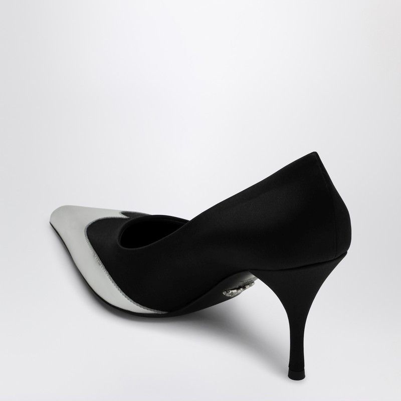 Prada Prada Black Décolleté In Satin And Metallic Leather Size US 7.5 / IT 37.5 - 2 Thumbnail