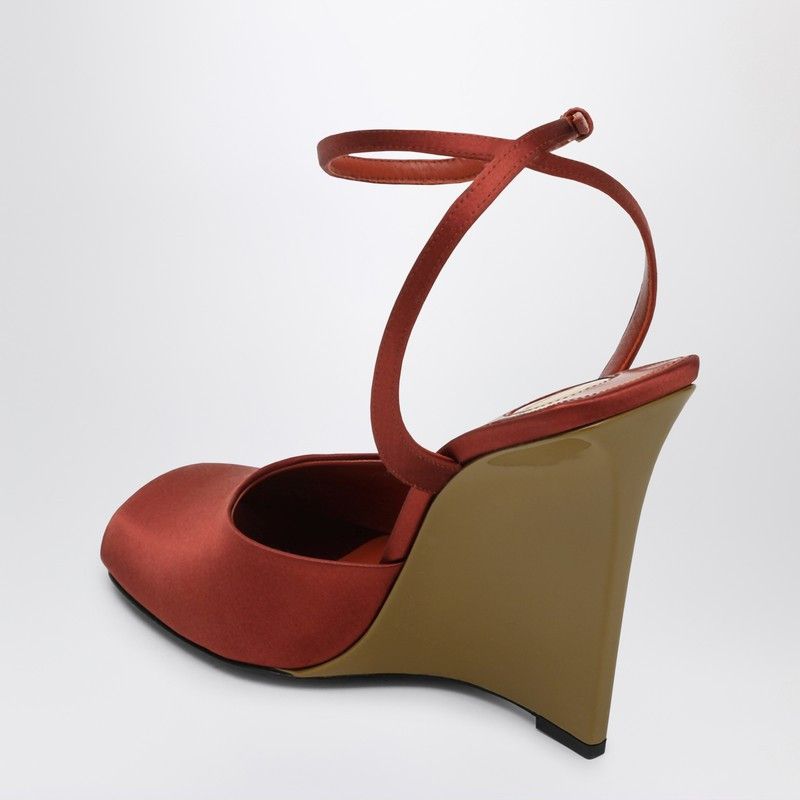 Saint Laurent Paris Saint Laurent Zeppe La Scandale In Satin Rust Color Size US 6 / IT 36 - 2 Thumbnail