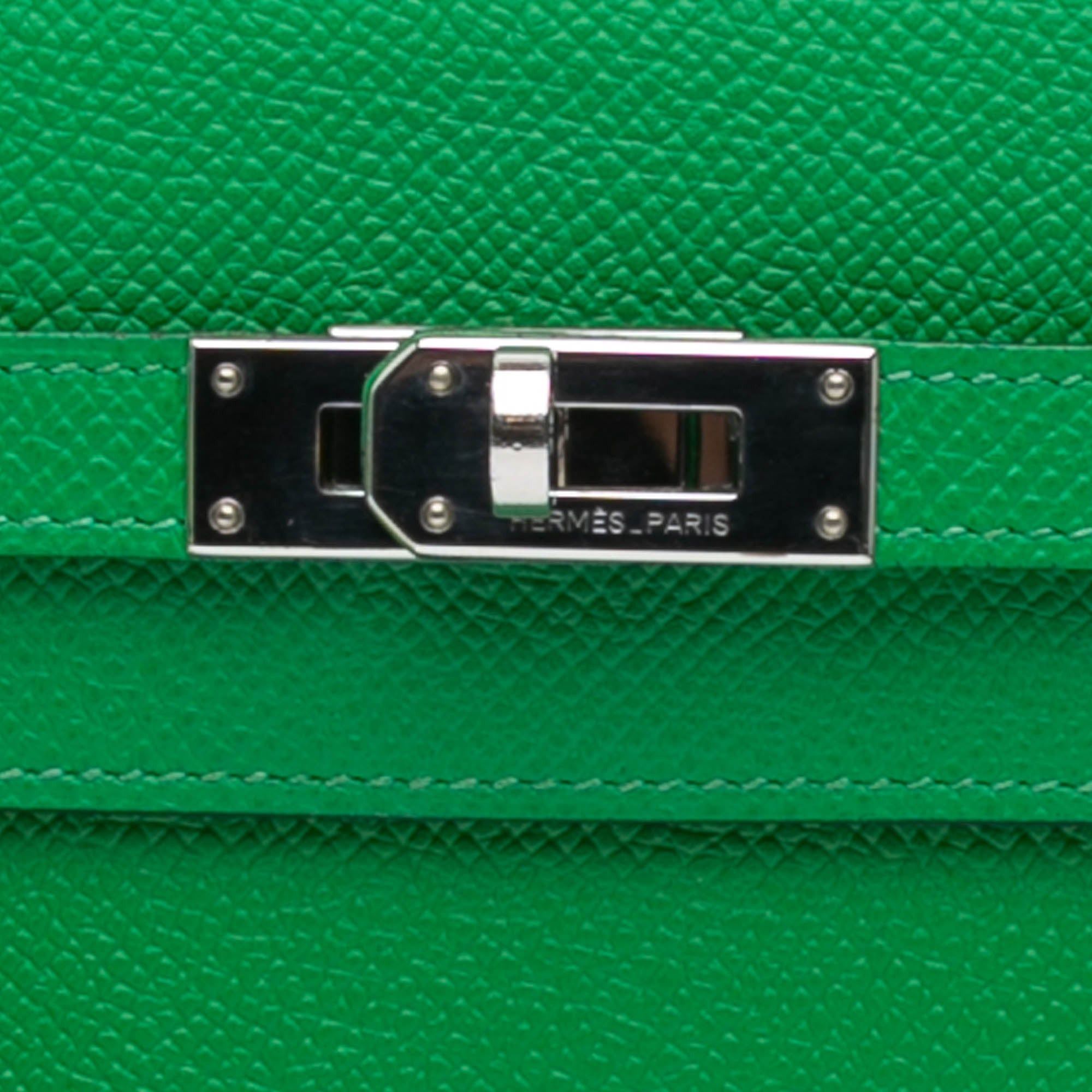 Hermes Hermès Epsom Kelly Longue Wallet Green Size ONE SIZE - 7 Thumbnail