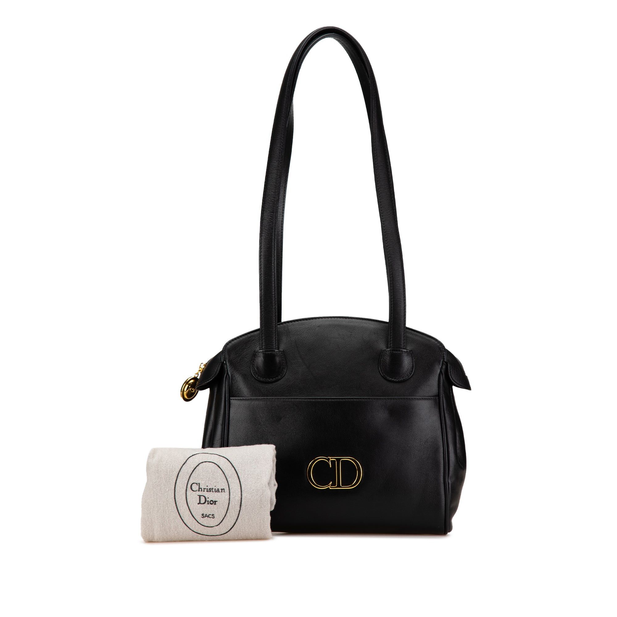 Dior Dior Leather CD Logo Shoulder Bag Black Size ONE SIZE - 9 Thumbnail