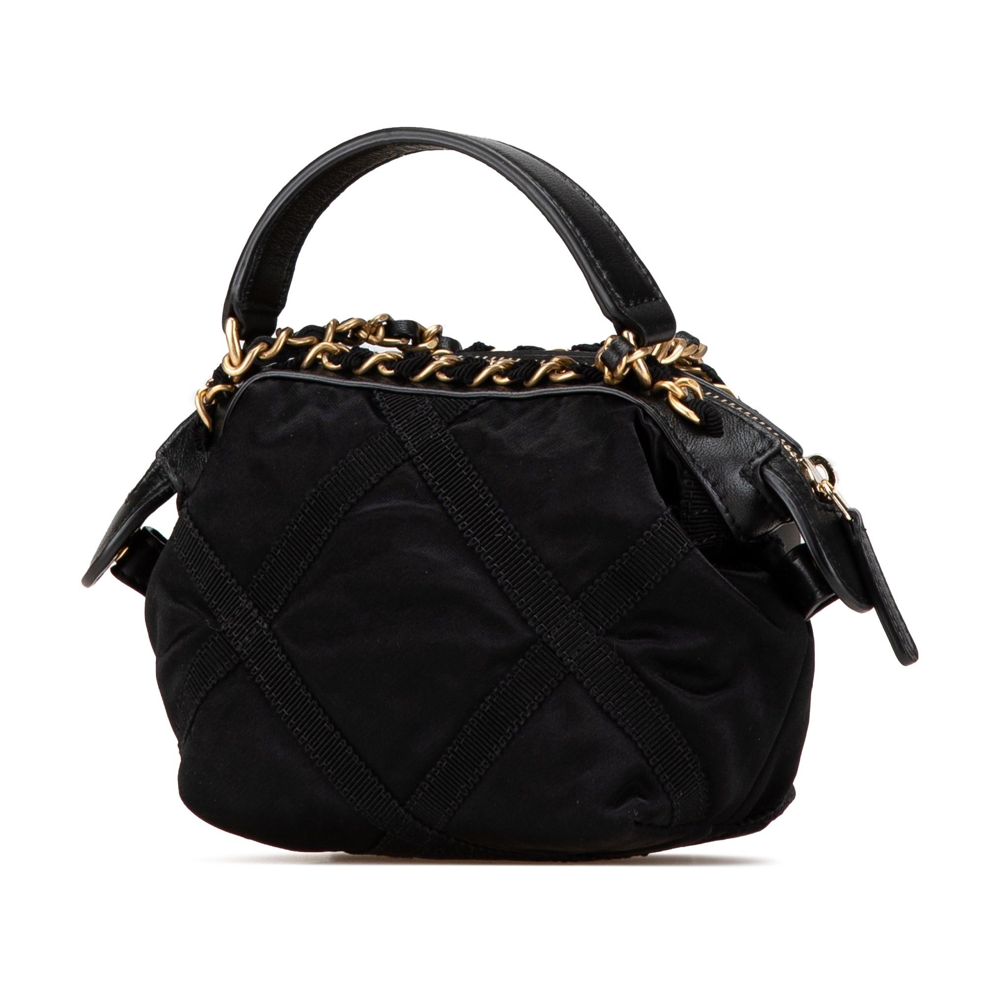 Chanel Chanel Nylon Grosgrain Lifestyle Clutch with Chain Black Size ONE SIZE - 2 Thumbnail