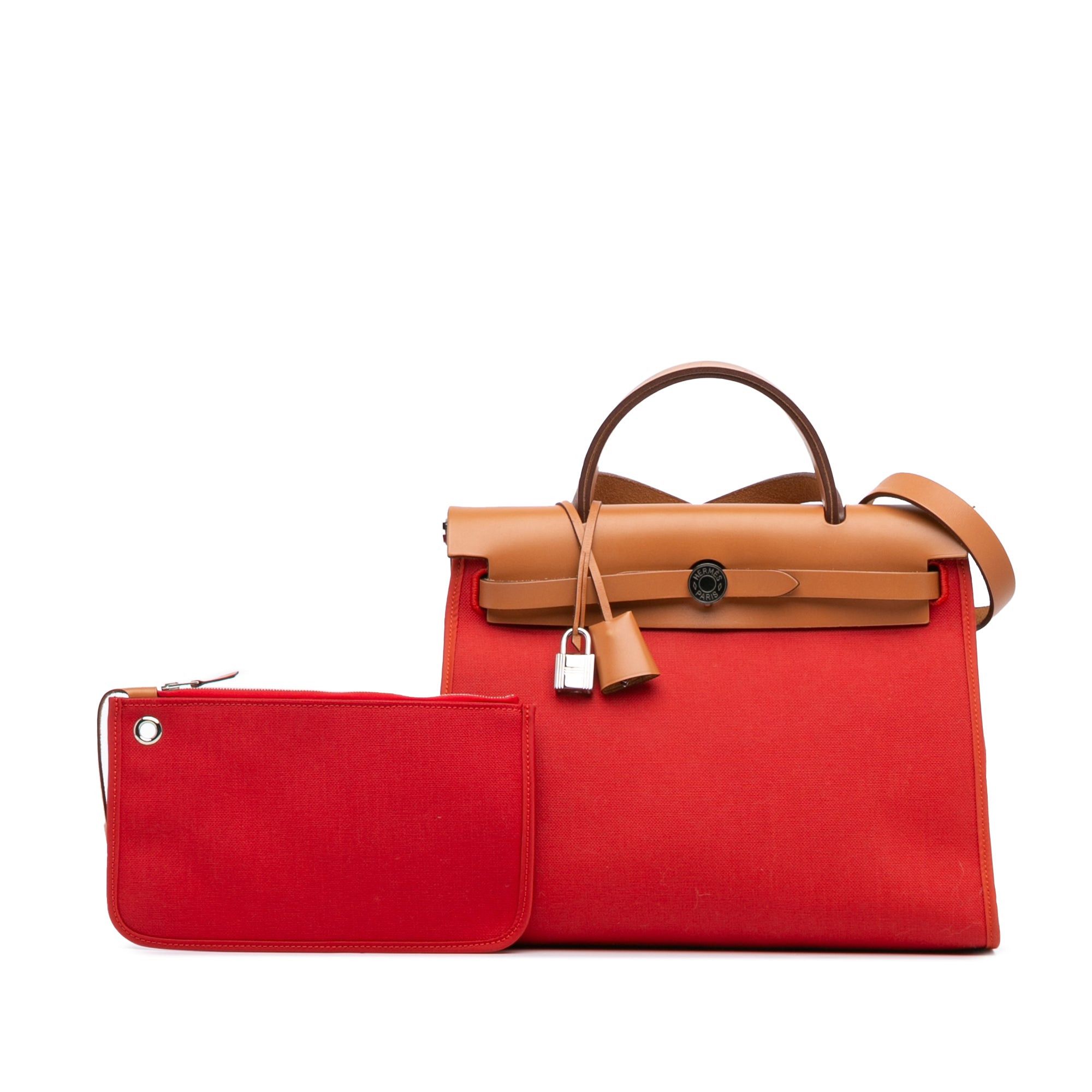 Hermes Hermès Canvas Herbag Zip 31 Red Size ONE SIZE - 9 Thumbnail