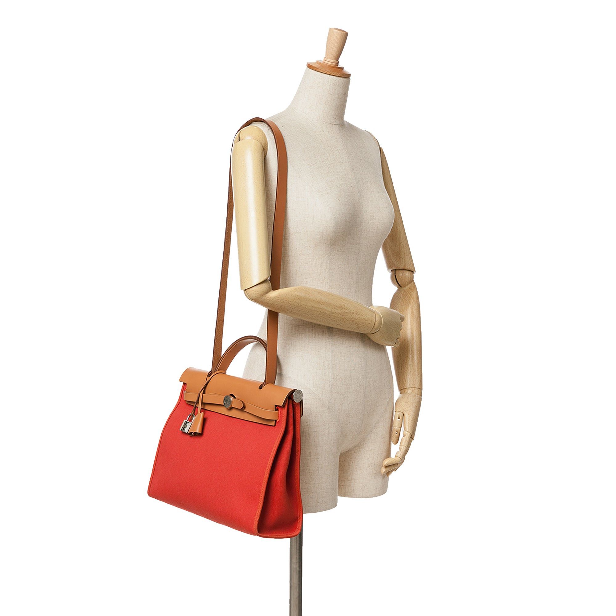 Hermes Hermès Canvas Herbag Zip 31 Red Size ONE SIZE - 8 Thumbnail