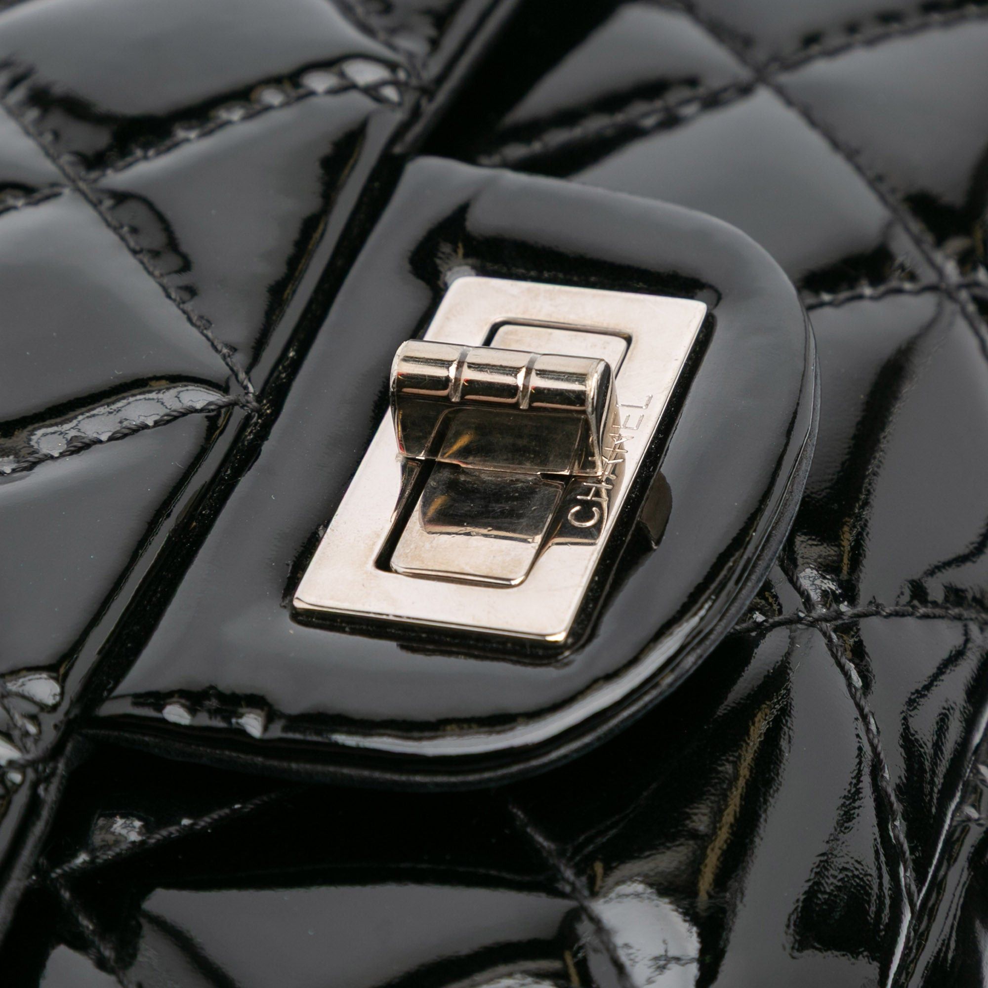 Chanel Chanel 2.55 Reissue Quilted Patent Double Flap 227 Black Size ONE SIZE - 8 Thumbnail