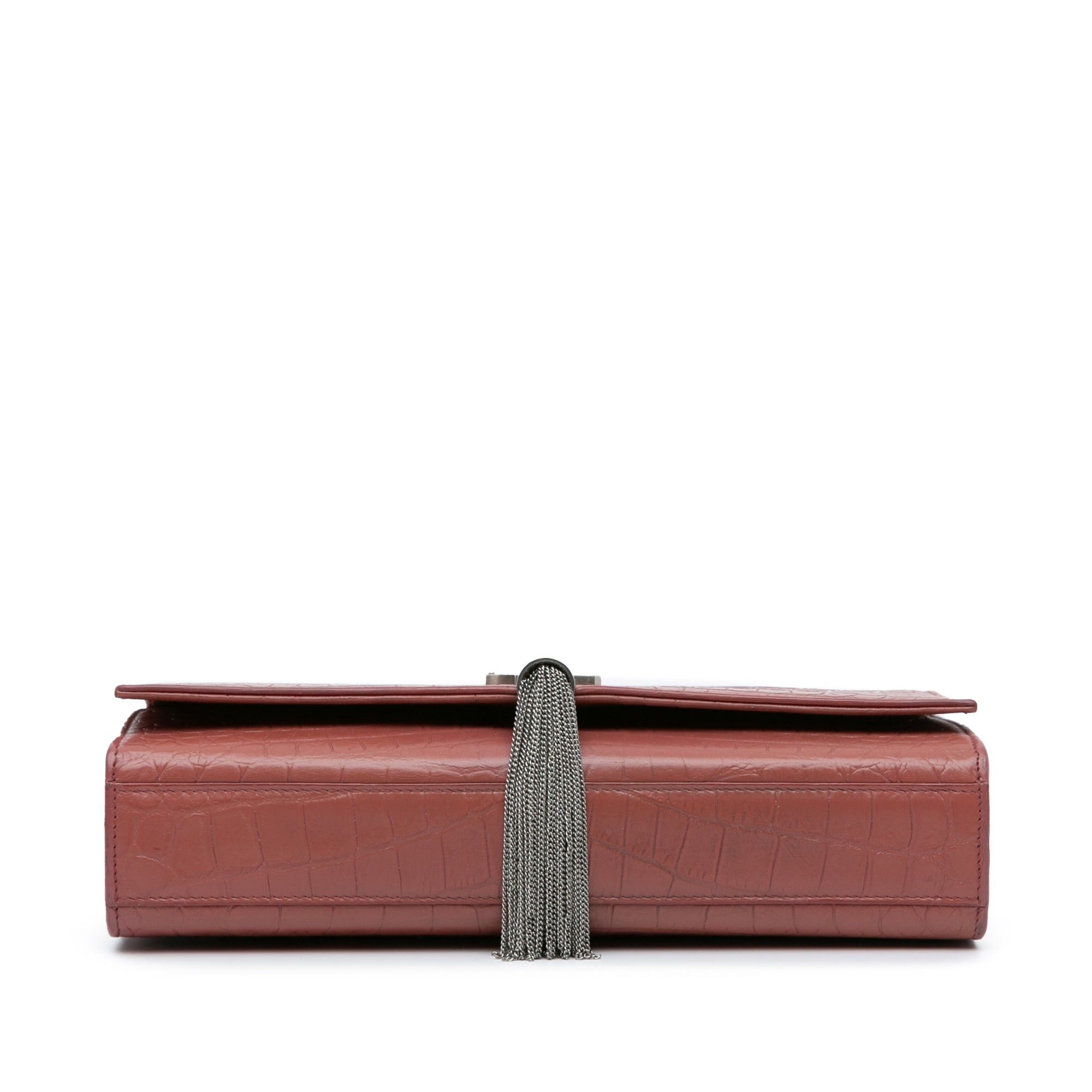 Saint Laurent Paris Saint Laurent Medium Embossed Kate Tassel Crossbody Red Size ONE SIZE - 4 Thumbnail