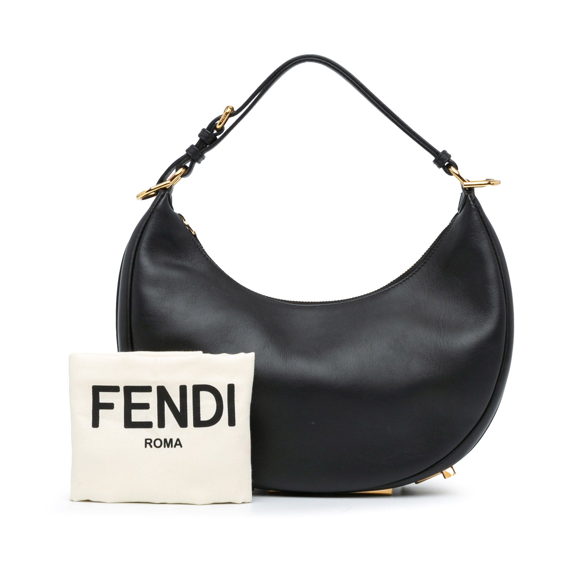 Fendi Fendi Medium Leather Fendigraphy Hobo Black Size ONE SIZE - 10 Thumbnail