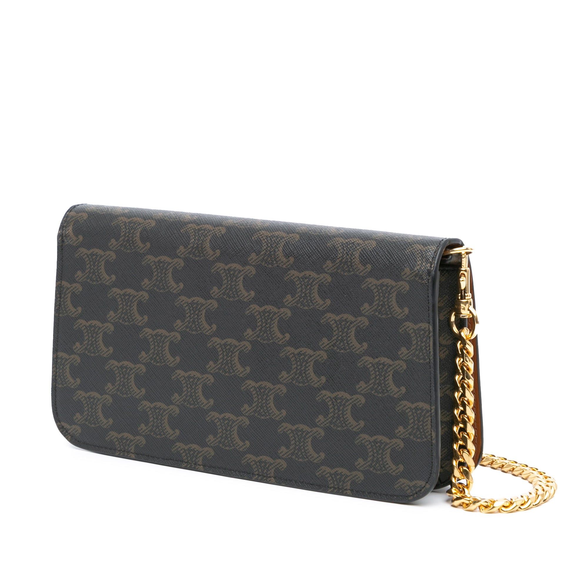 Celine Celine Triomphe Coated Canvas Multi Pochette Brown Size ONE SIZE - 2 Thumbnail
