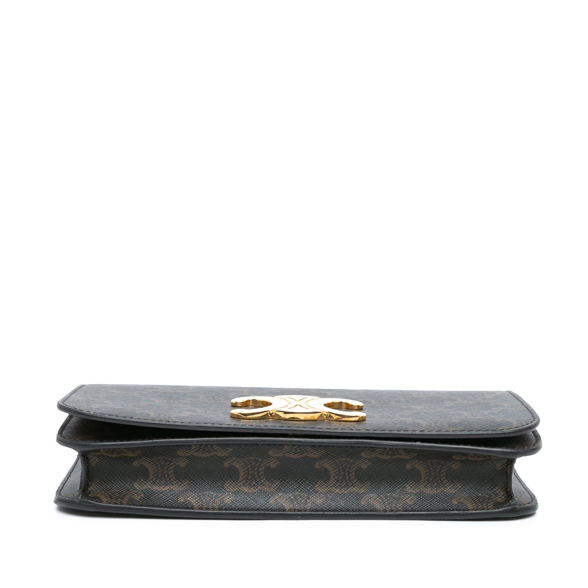 Celine Celine Triomphe Coated Canvas Multi Pochette Brown Size ONE SIZE - 3 Thumbnail