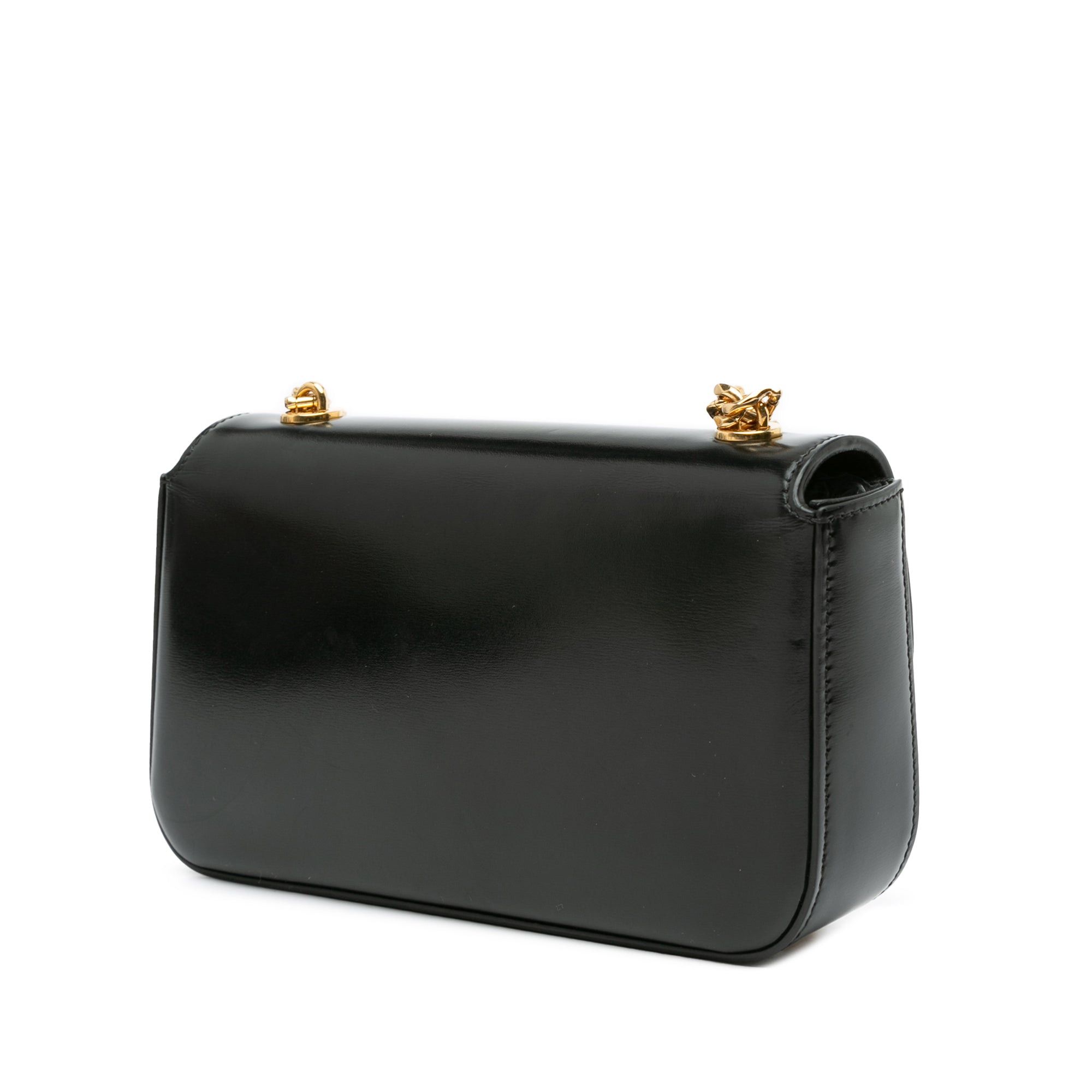 Celine Shiny Calfskin Claude Chain Shoulder Bag Black