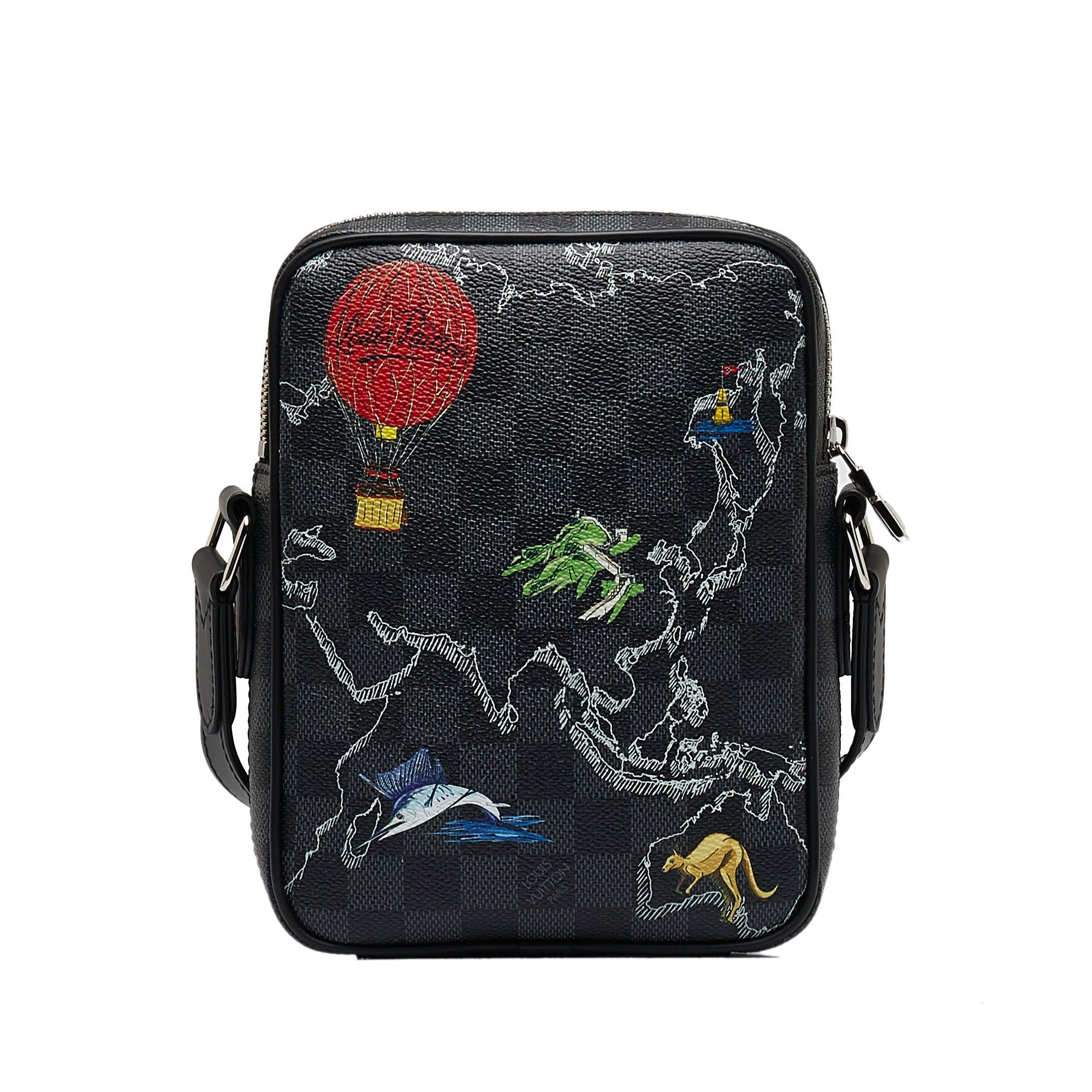 Louis Vuitton Louis Vuitton Damier Graphite Renaissance Map Danube Slim PM Black Size ONE SIZE - 3 Thumbnail