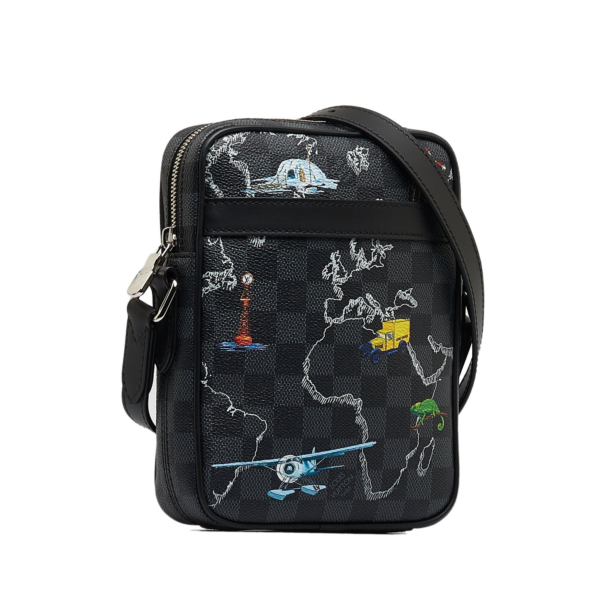 Louis Vuitton Louis Vuitton Damier Graphite Renaissance Map Danube Slim PM Black Size ONE SIZE - 2 Thumbnail