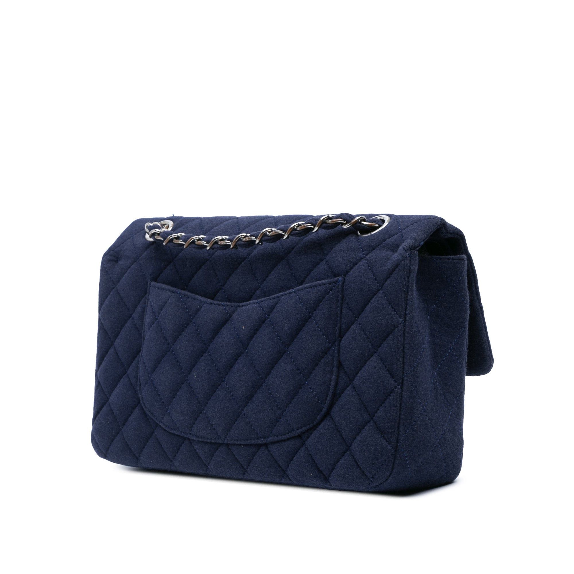 Chanel Chanel Medium Classic Jersey Double Flap Blue Size ONE SIZE - 2 Thumbnail