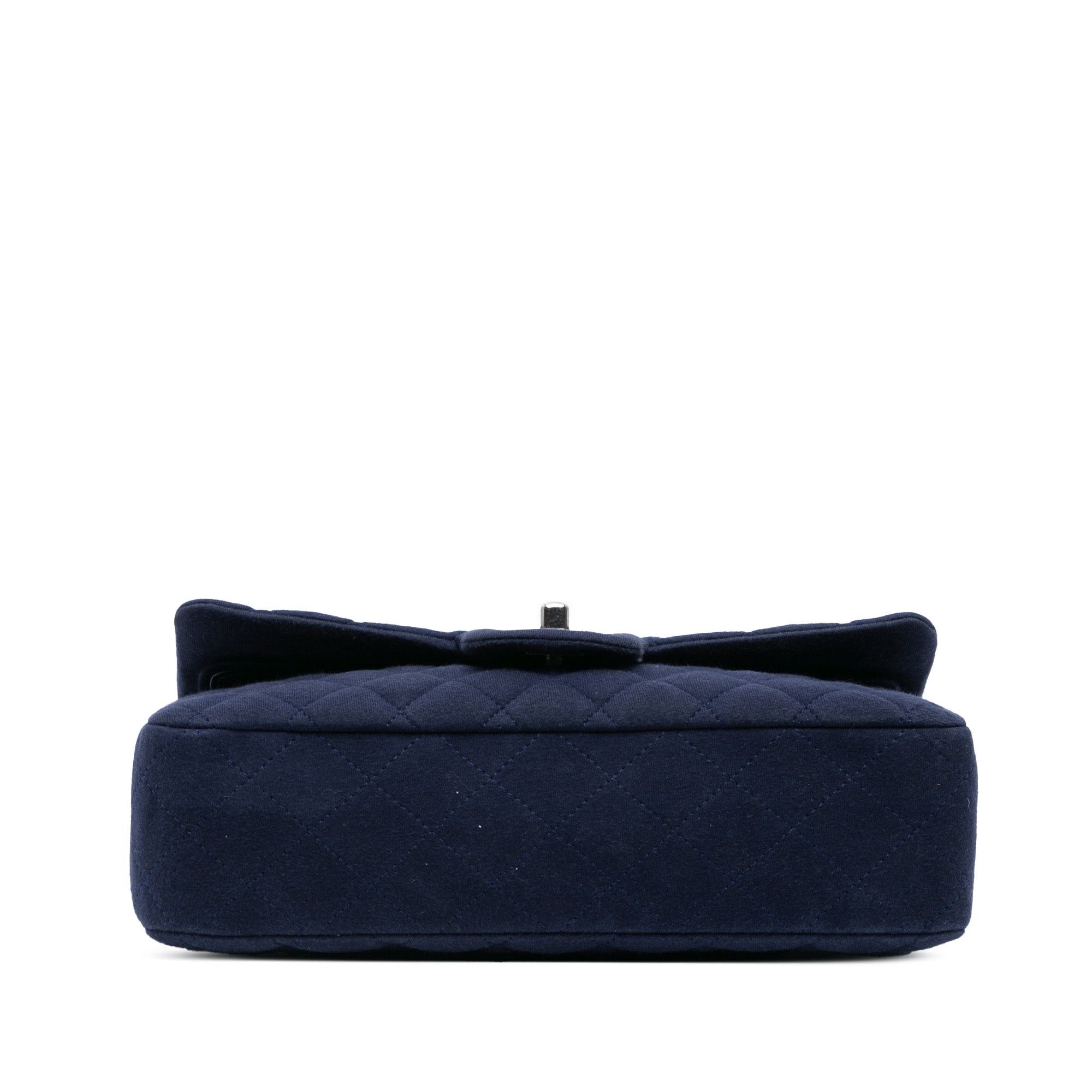 Chanel Chanel Medium Classic Jersey Double Flap Blue Size ONE SIZE - 3 Thumbnail