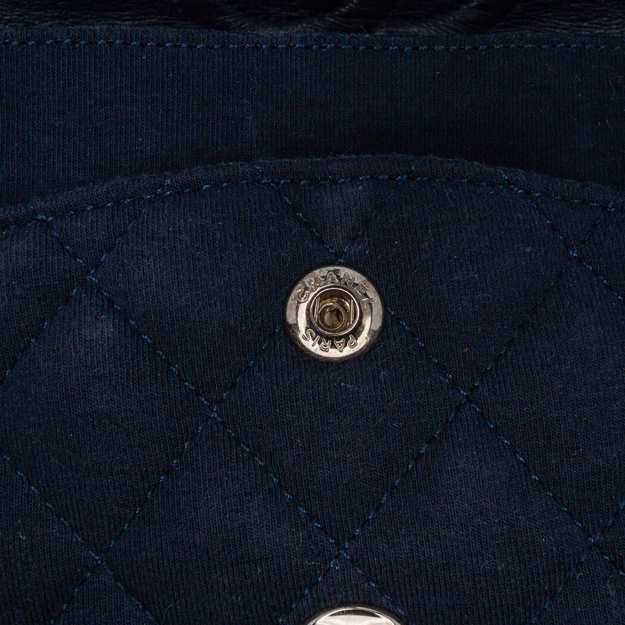 Chanel Chanel Medium Classic Jersey Double Flap Blue Size ONE SIZE - 7 Thumbnail