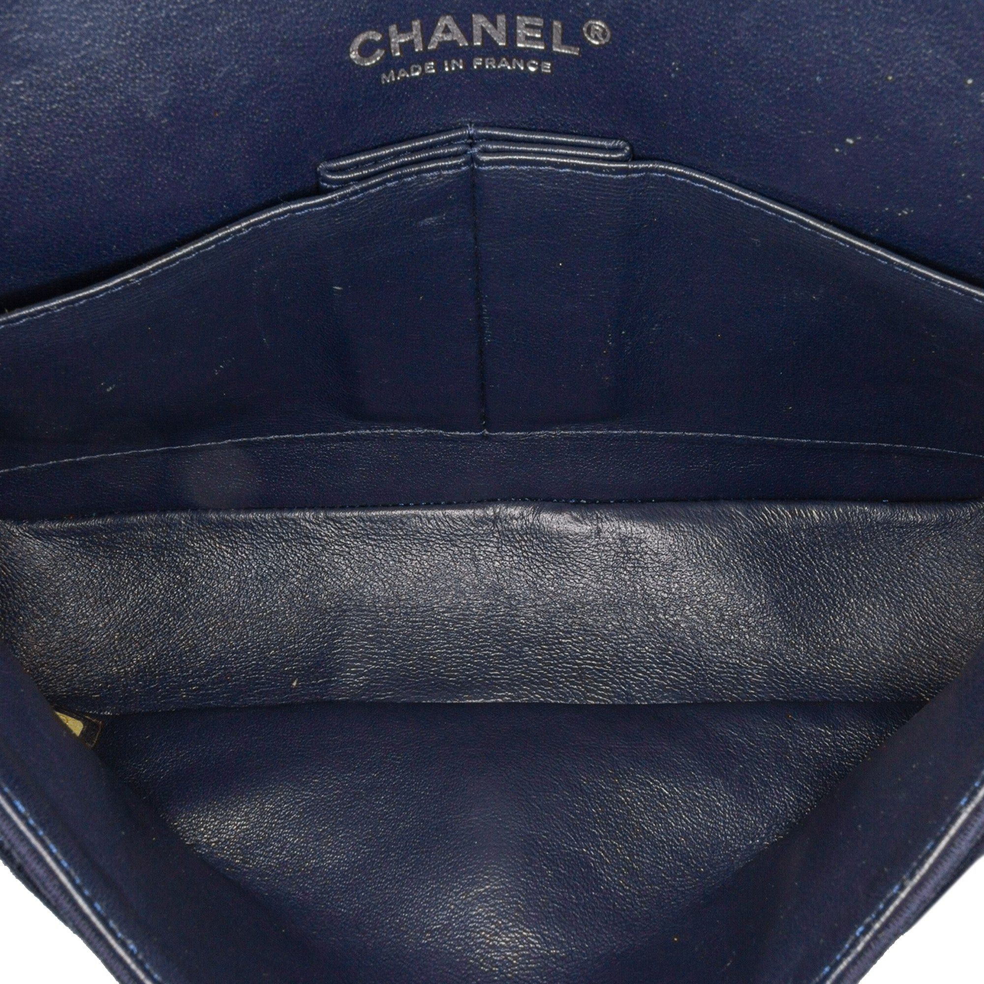 Chanel Chanel Medium Classic Jersey Double Flap Blue Size ONE SIZE - 4 Thumbnail