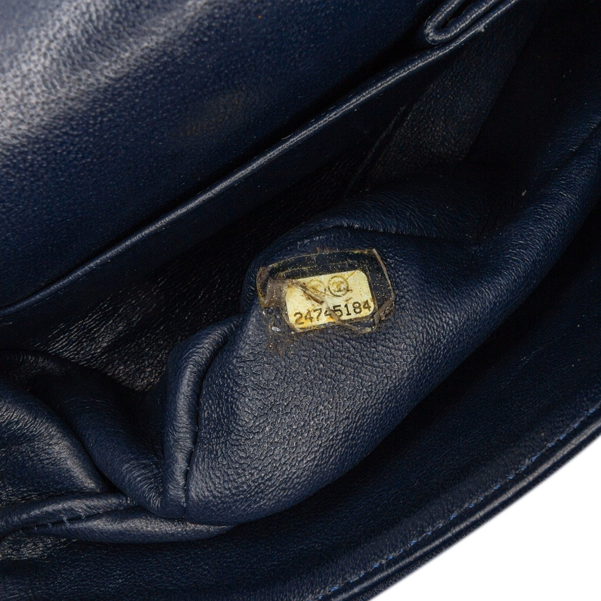 Chanel Chanel Medium Classic Jersey Double Flap Blue Size ONE SIZE - 6 Thumbnail