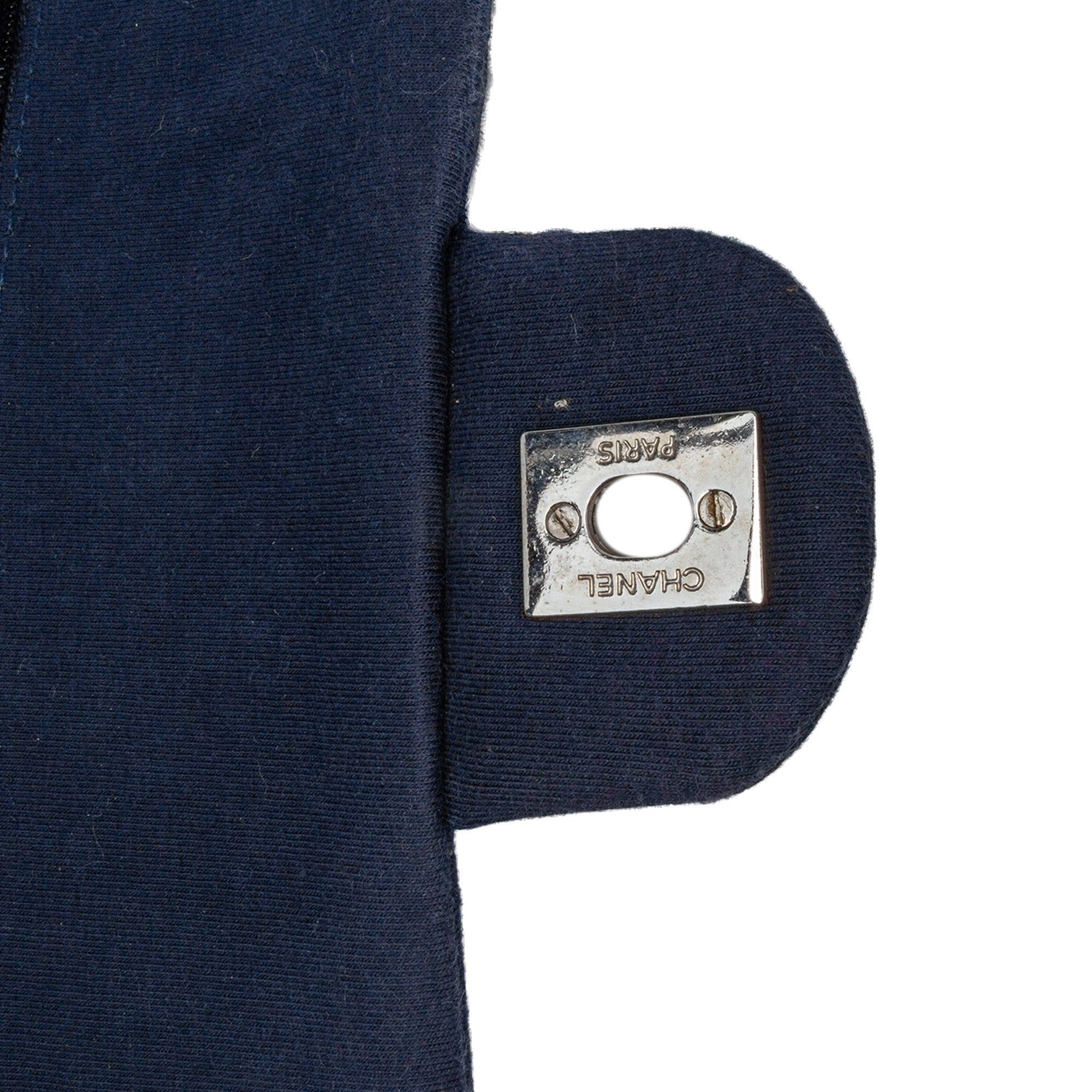 Chanel Chanel Medium Classic Jersey Double Flap Blue Size ONE SIZE - 9 Thumbnail