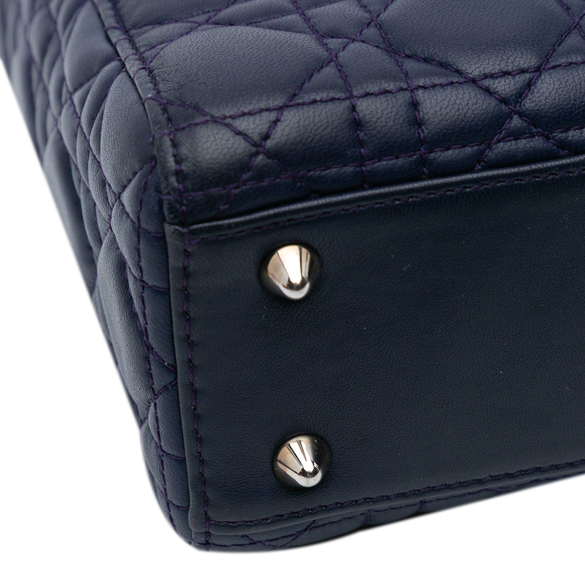 Dior Dior Small Lambskin Cannage My ABCDior Lady Dior Blue Size ONE SIZE - 7 Thumbnail