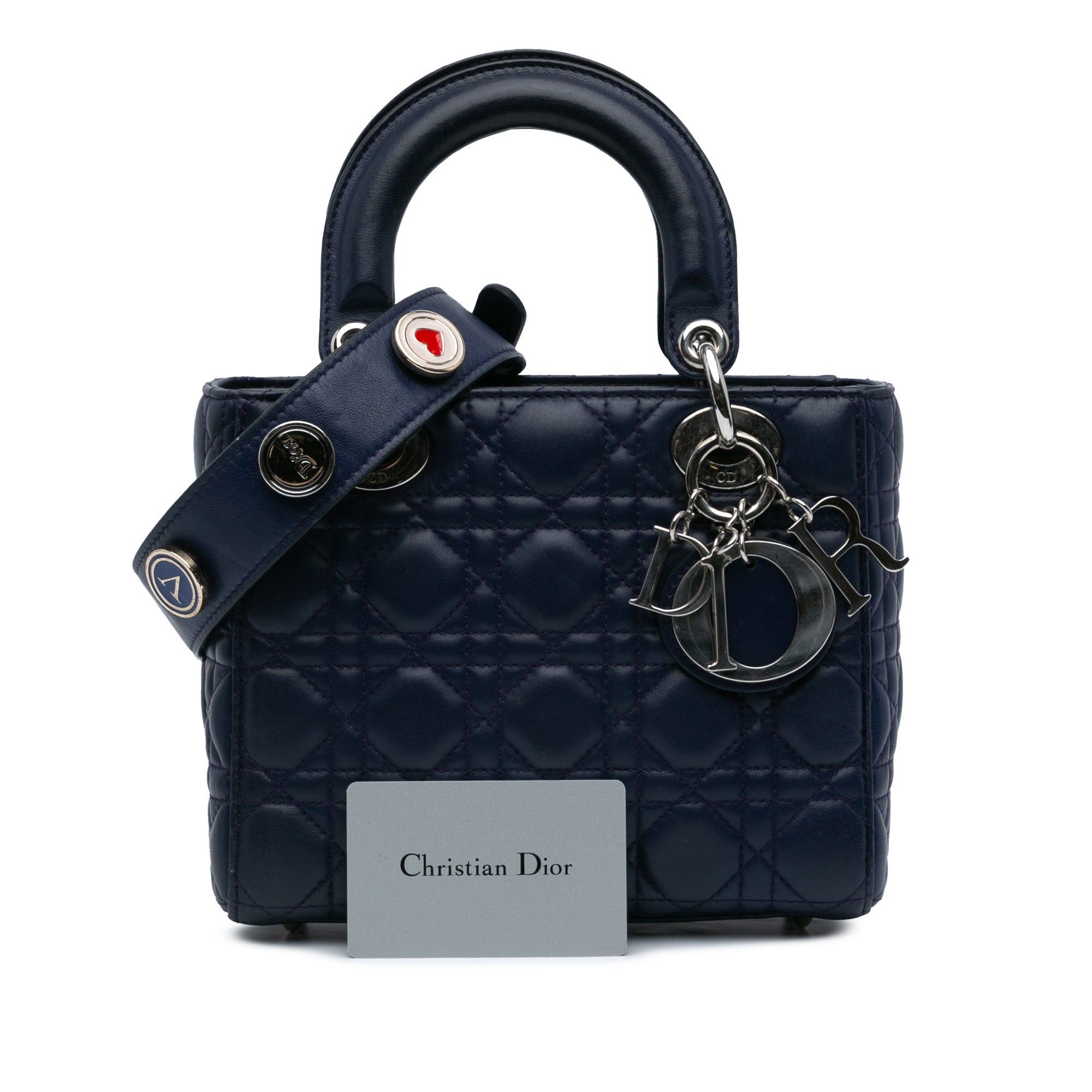 Dior Dior Small Lambskin Cannage My ABCDior Lady Dior Blue Size ONE SIZE - 10 Thumbnail