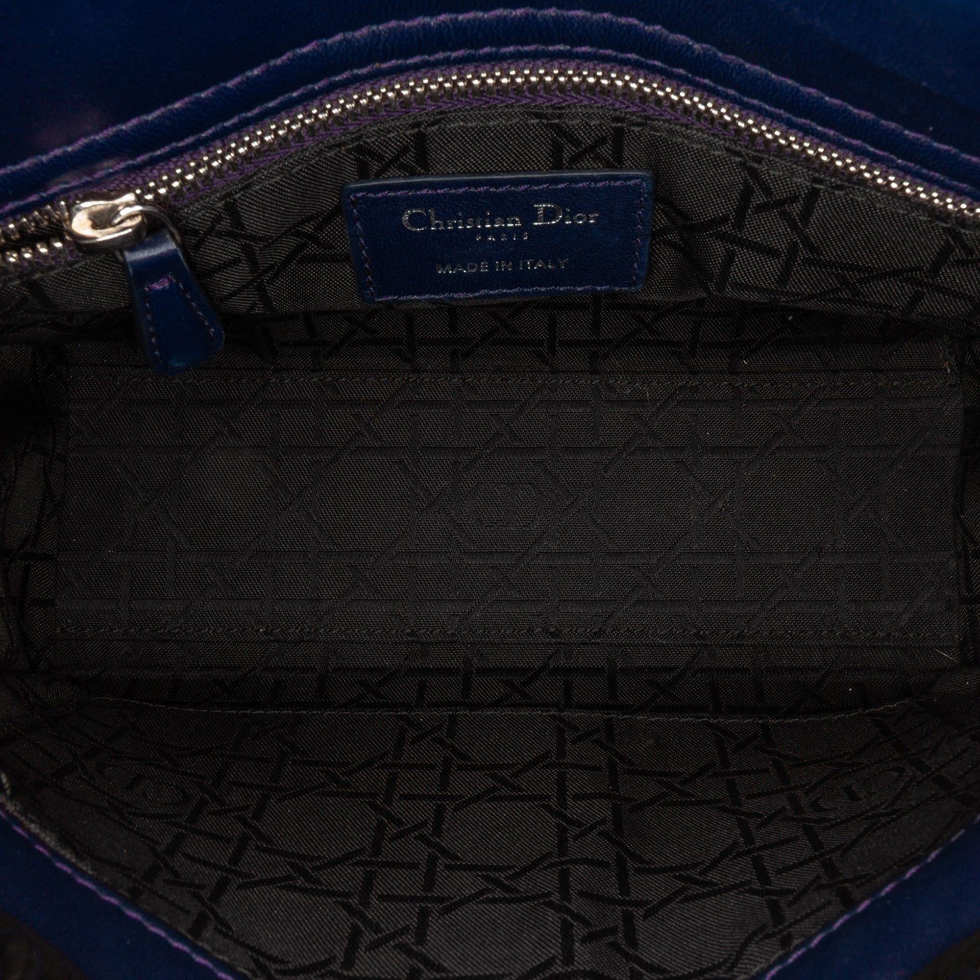 Dior Dior Small Lambskin Cannage My ABCDior Lady Dior Blue Size ONE SIZE - 4 Thumbnail