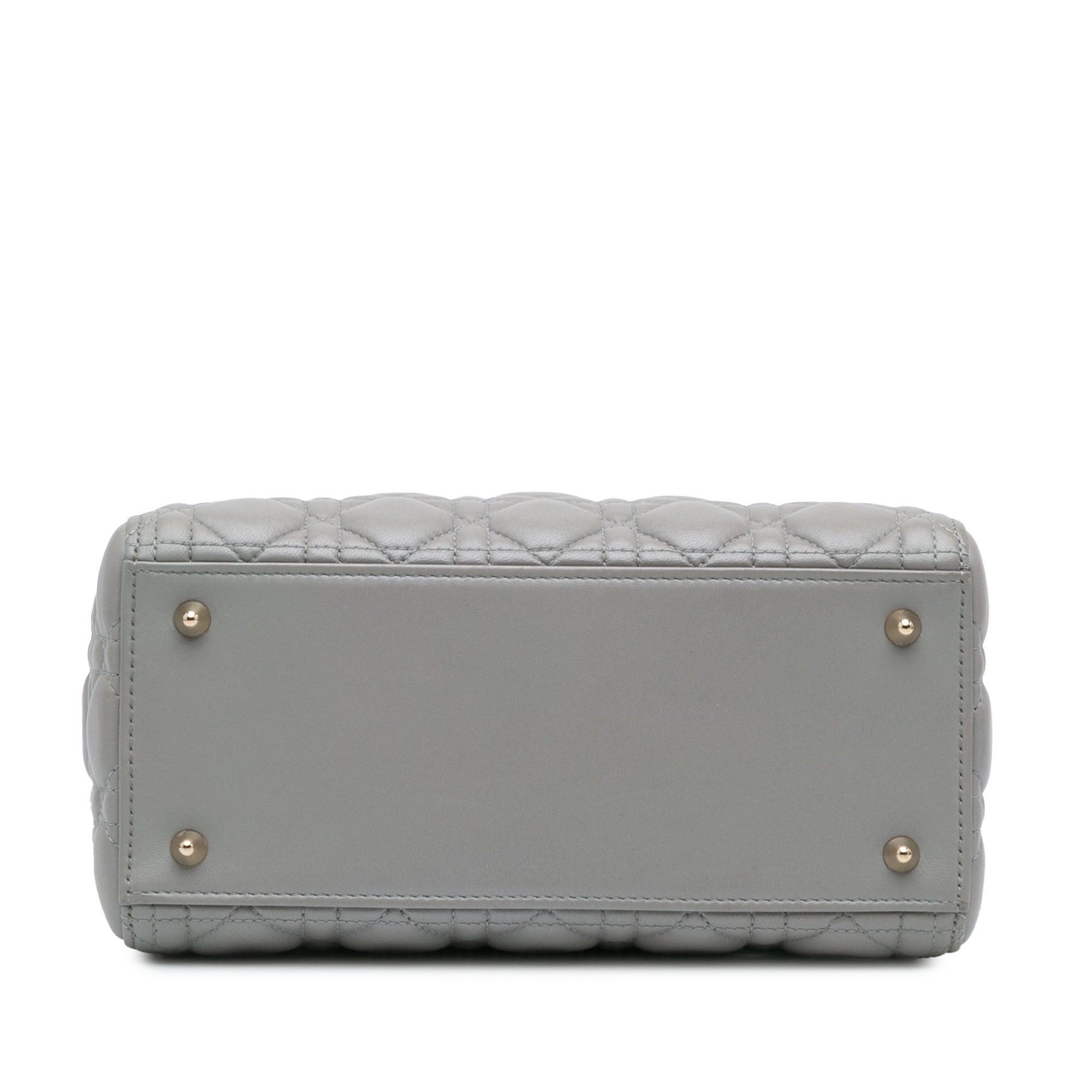 Dior Dior Medium Lambskin Cannage Lady Dior Gray Size ONE SIZE - 3 Thumbnail