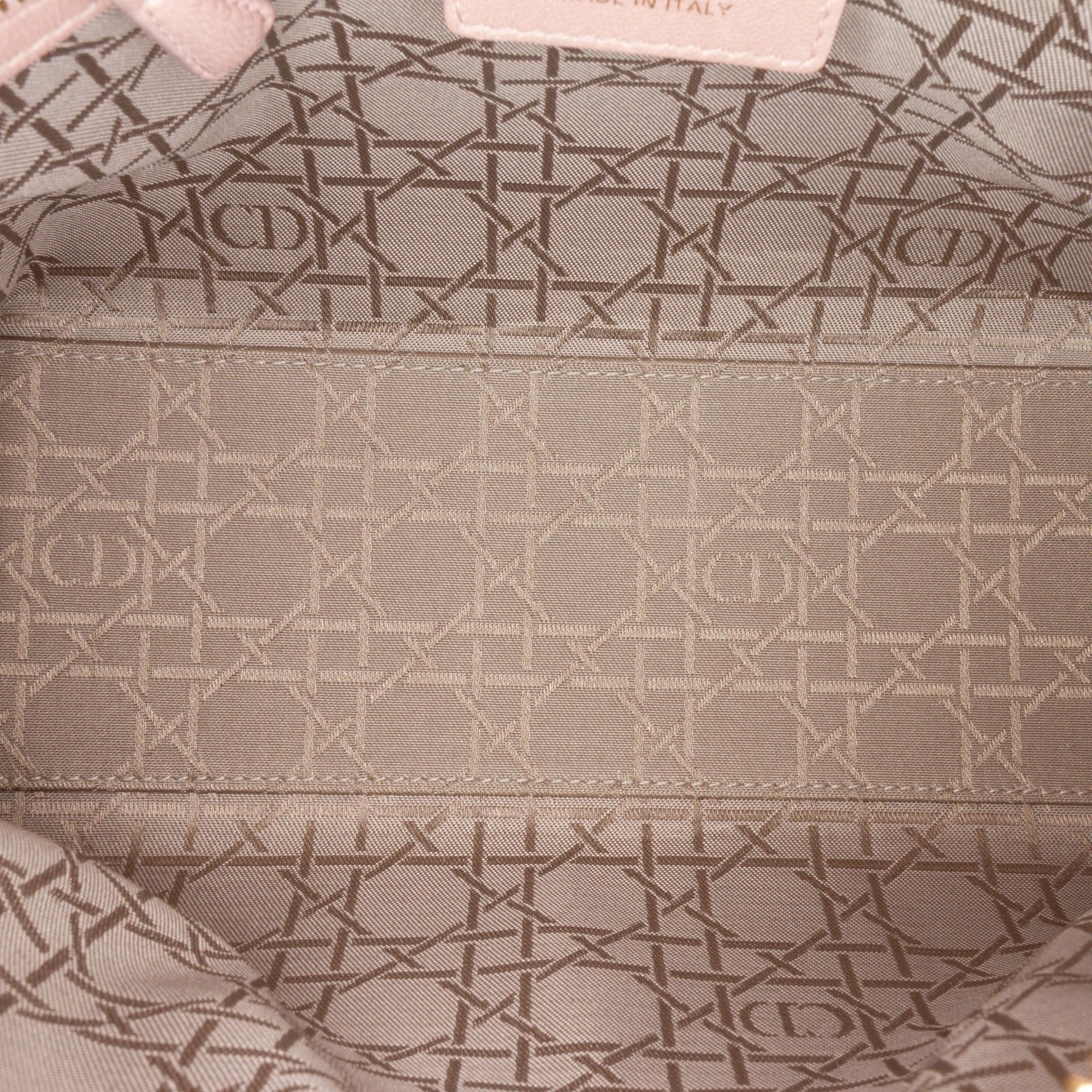 Dior Dior Medium Pearlescent Lambskin Cannage Lady Dior Pink Size ONE SIZE - 4 Thumbnail