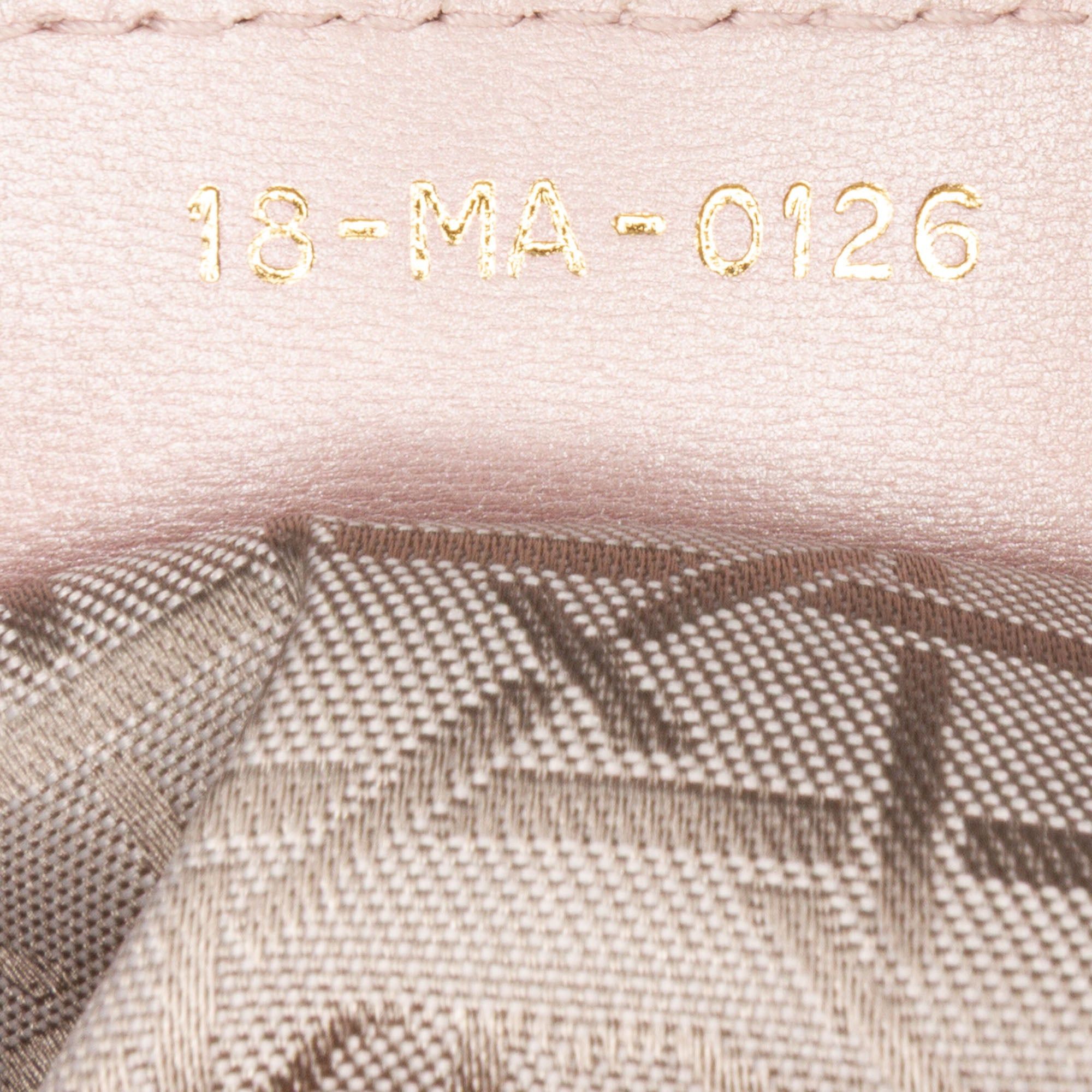 Dior Dior Medium Pearlescent Lambskin Cannage Lady Dior Pink Size ONE SIZE - 6 Thumbnail