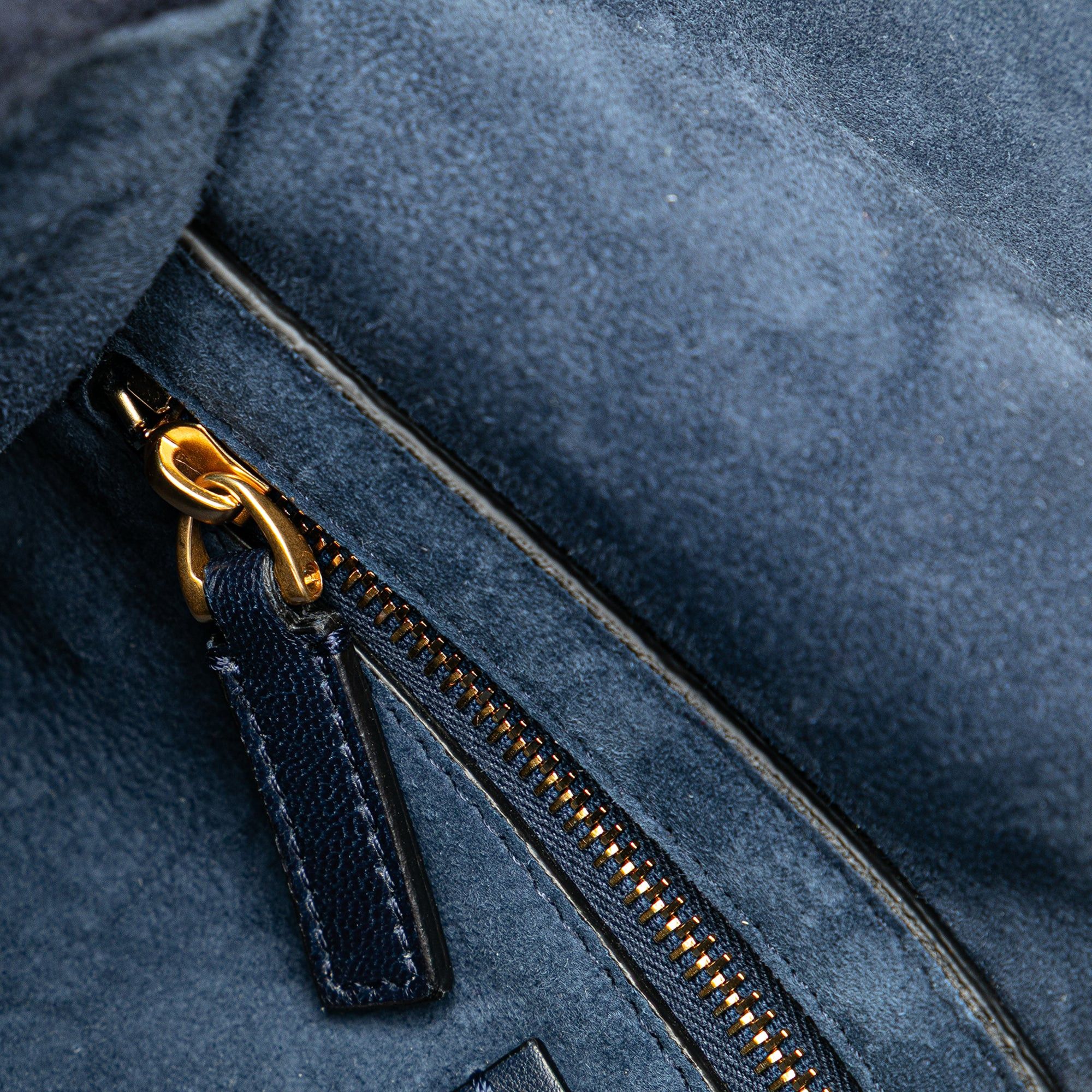 Valentino Valentino Medium Cashmere Roman Stud Satchel Blue Size ONE SIZE - 6 Thumbnail