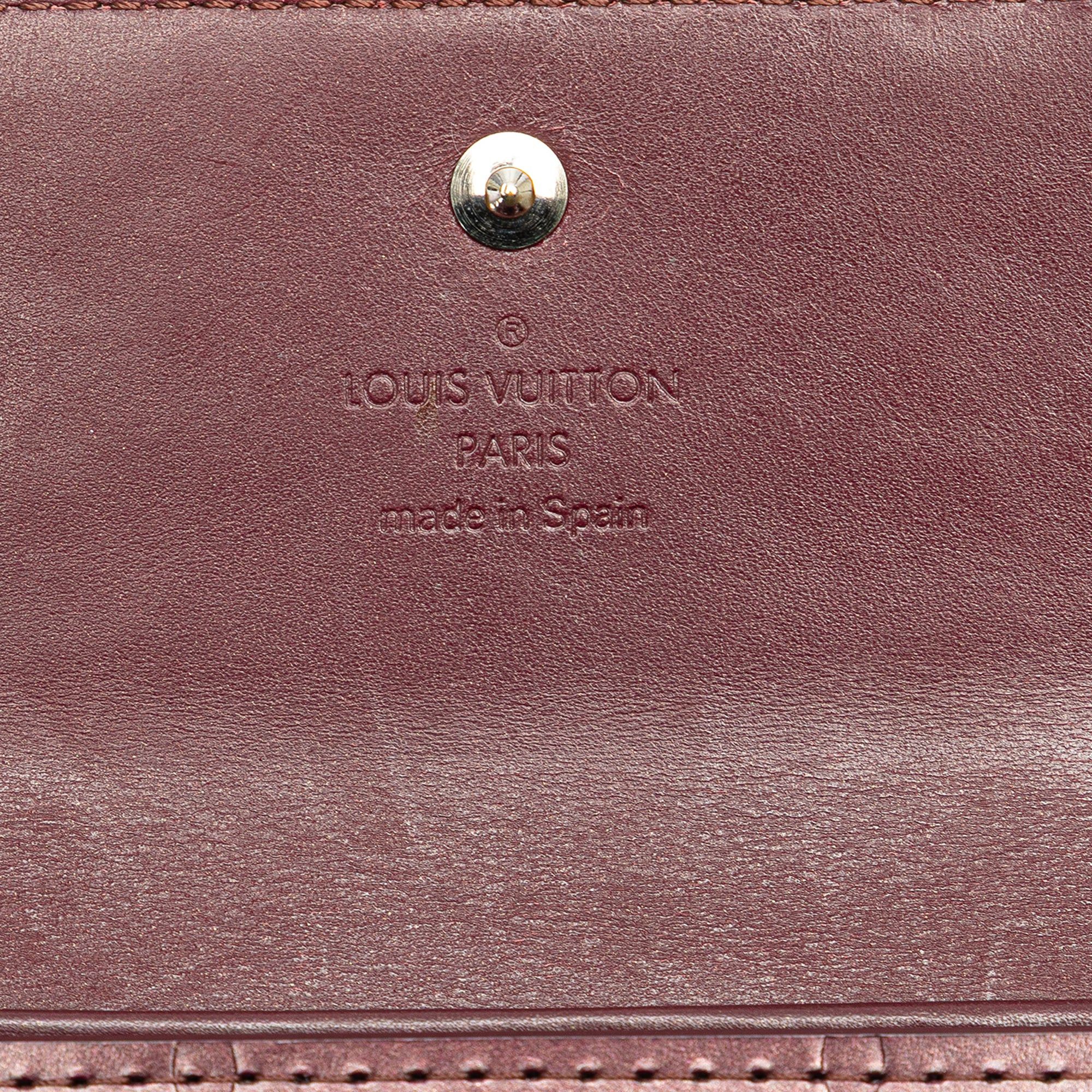 Louis Vuitton Louis Vuitton Monogram Mat Portefuille Elise Trifold Wallet Red Size ONE SIZE - 9 Thumbnail