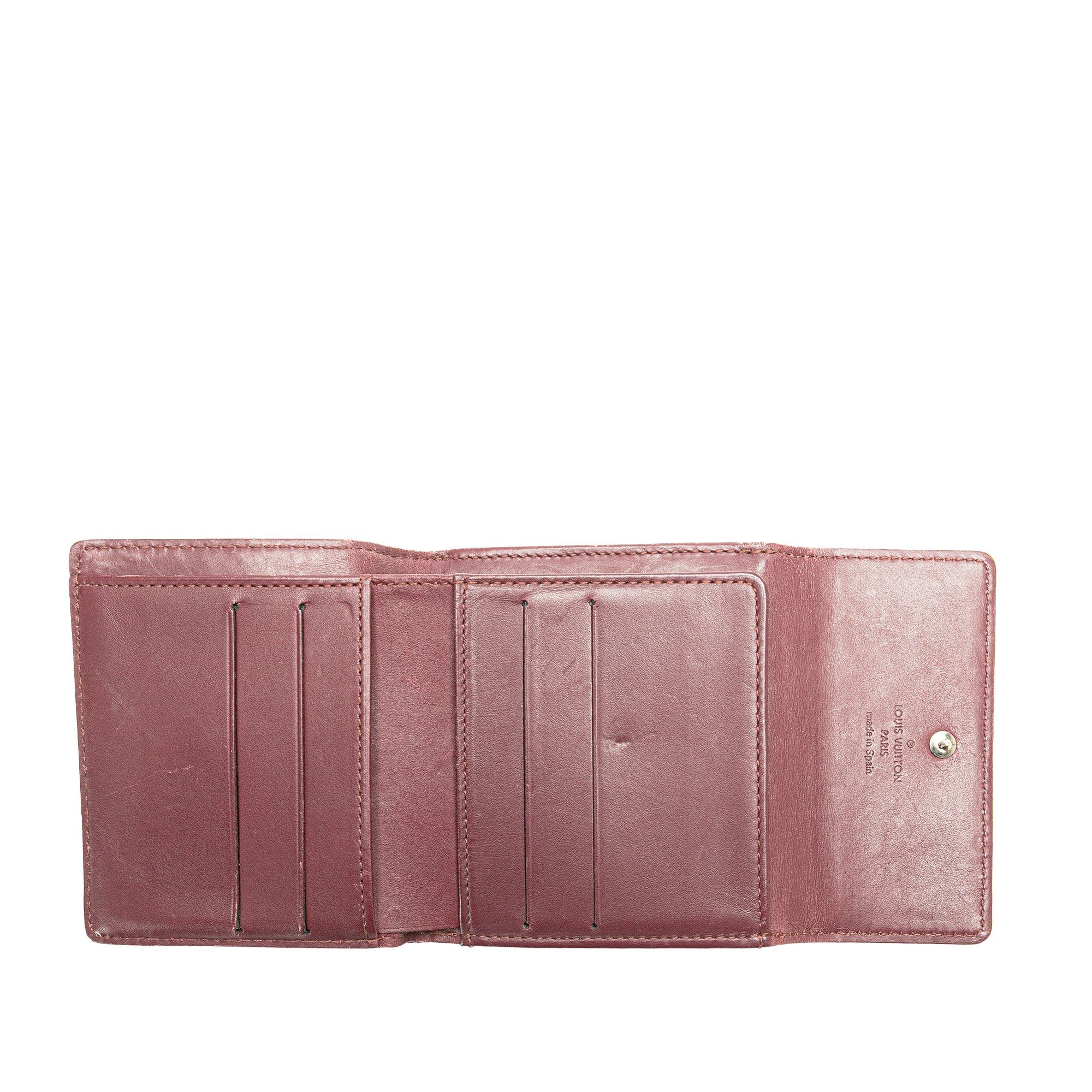 Louis Vuitton Louis Vuitton Monogram Mat Portefuille Elise Trifold Wallet Red Size ONE SIZE - 4 Thumbnail