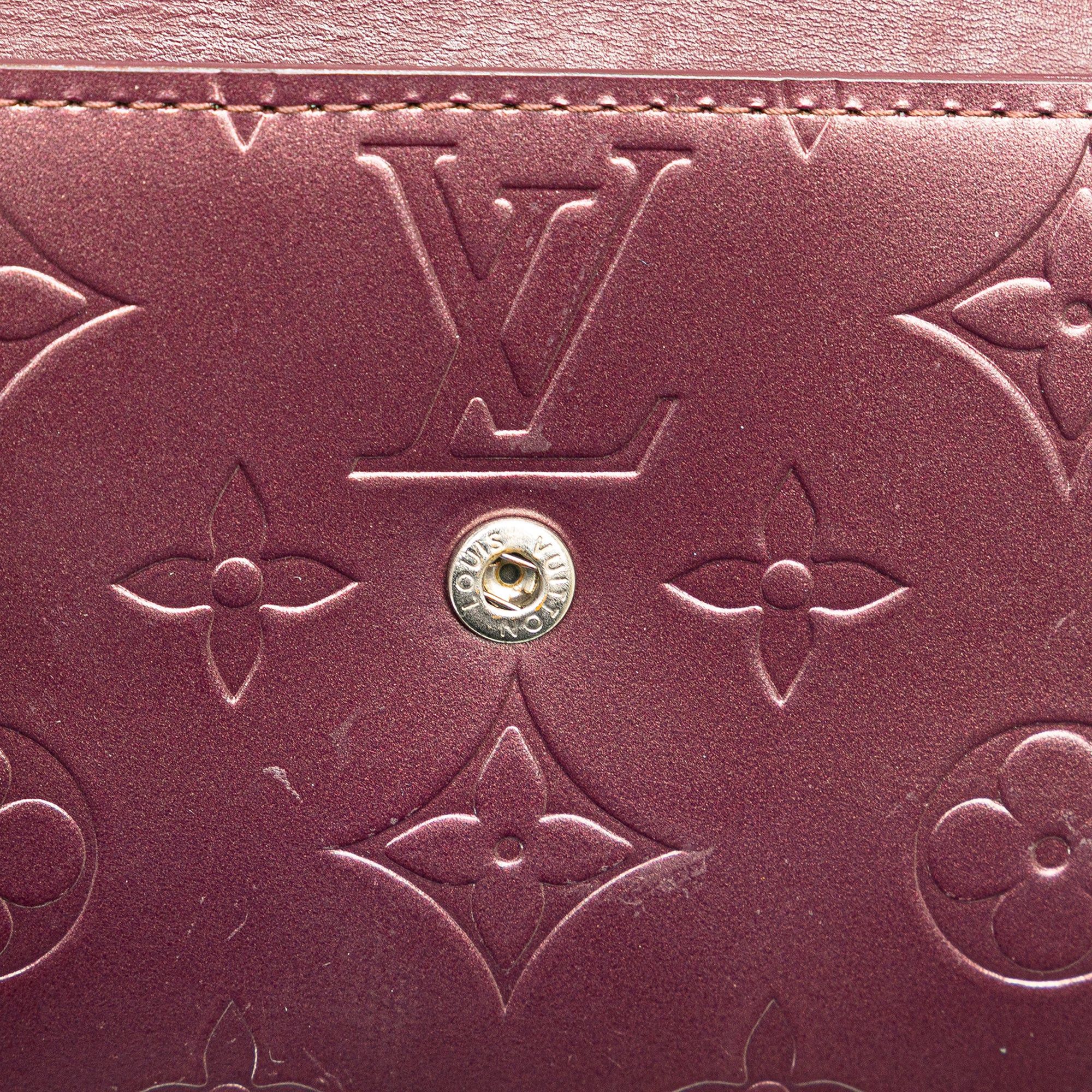 Louis Vuitton Louis Vuitton Monogram Mat Portefuille Elise Trifold Wallet Red Size ONE SIZE - 12 Thumbnail