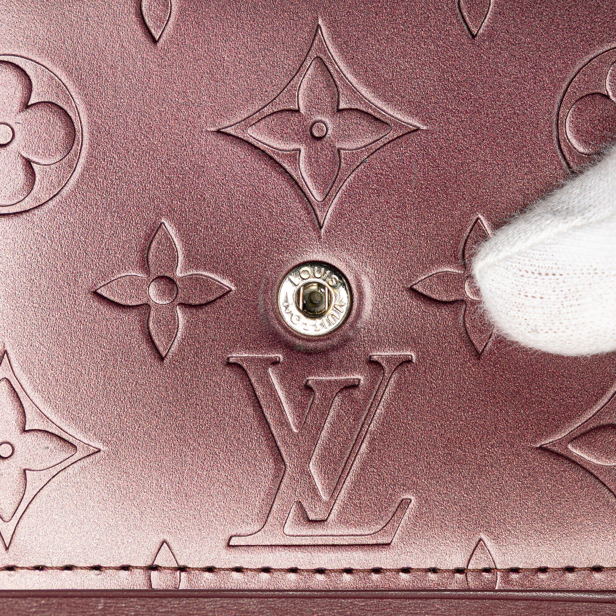 Louis Vuitton Louis Vuitton Monogram Mat Portefuille Elise Trifold Wallet Red Size ONE SIZE - 11 Thumbnail