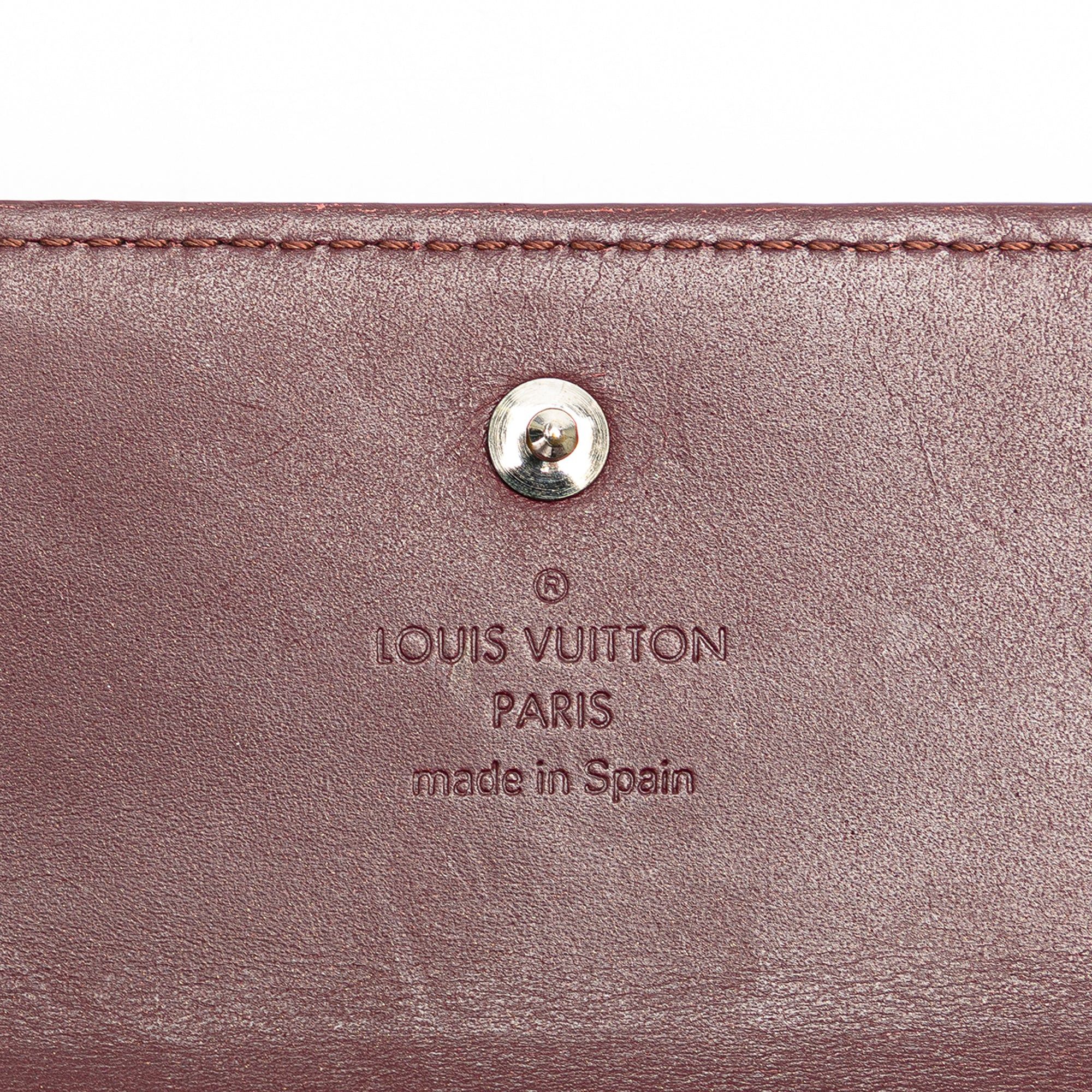 Louis Vuitton Louis Vuitton Monogram Mat Portefuille Elise Trifold Wallet Red Size ONE SIZE - 6 Thumbnail