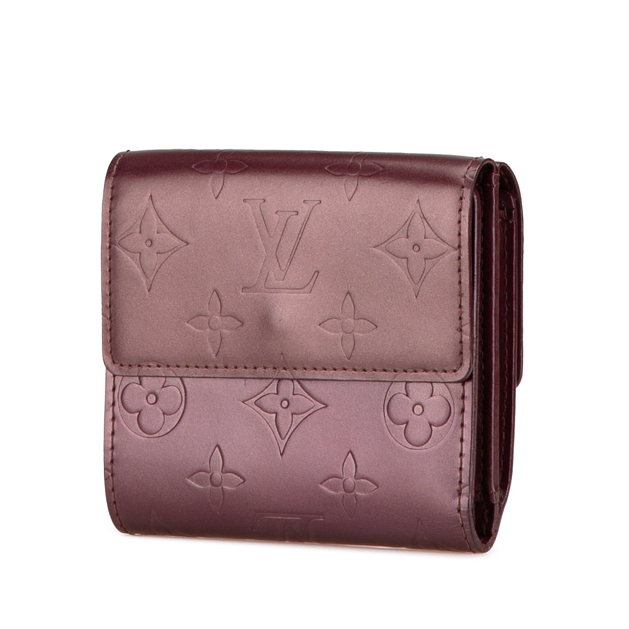 Louis Vuitton Louis Vuitton Monogram Mat Portefuille Elise Trifold Wallet Red Size ONE SIZE - 2 Thumbnail