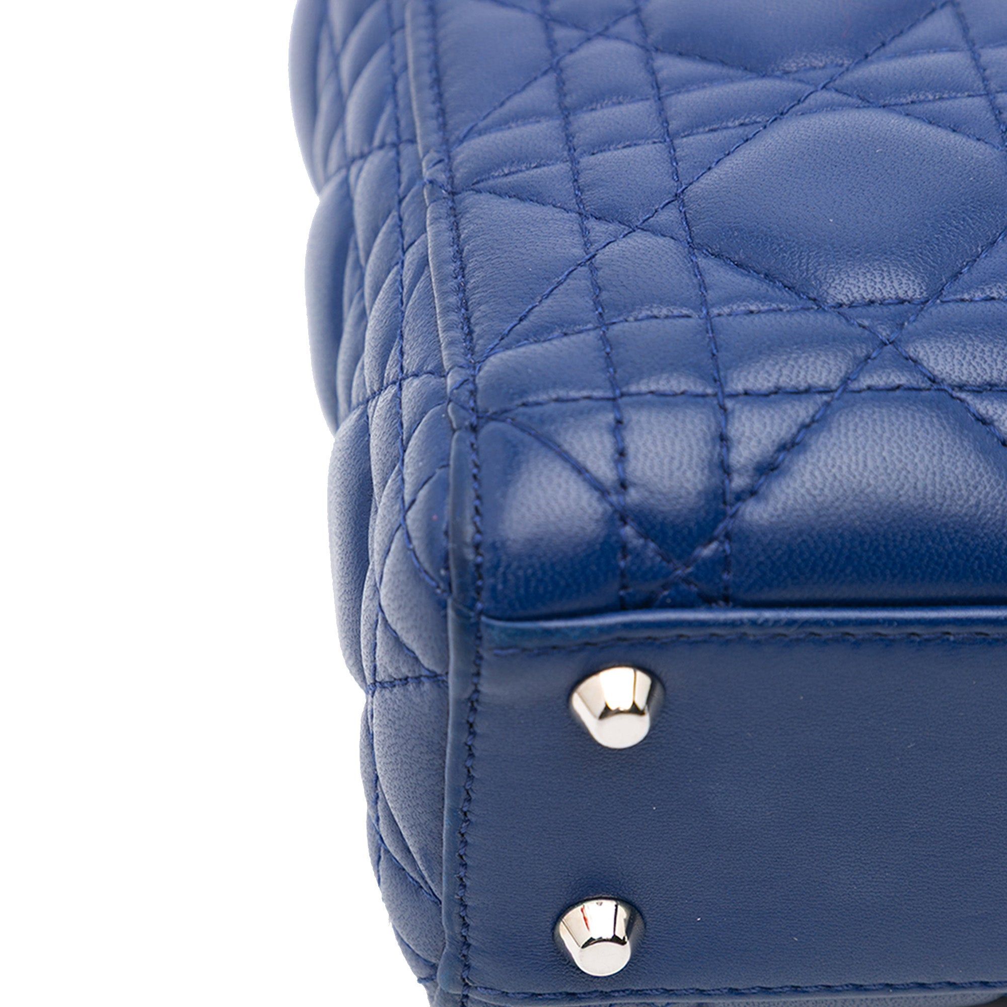 Dior Dior Mini Lambskin Cannage Lady Dior Blue Size ONE SIZE - 6 Thumbnail