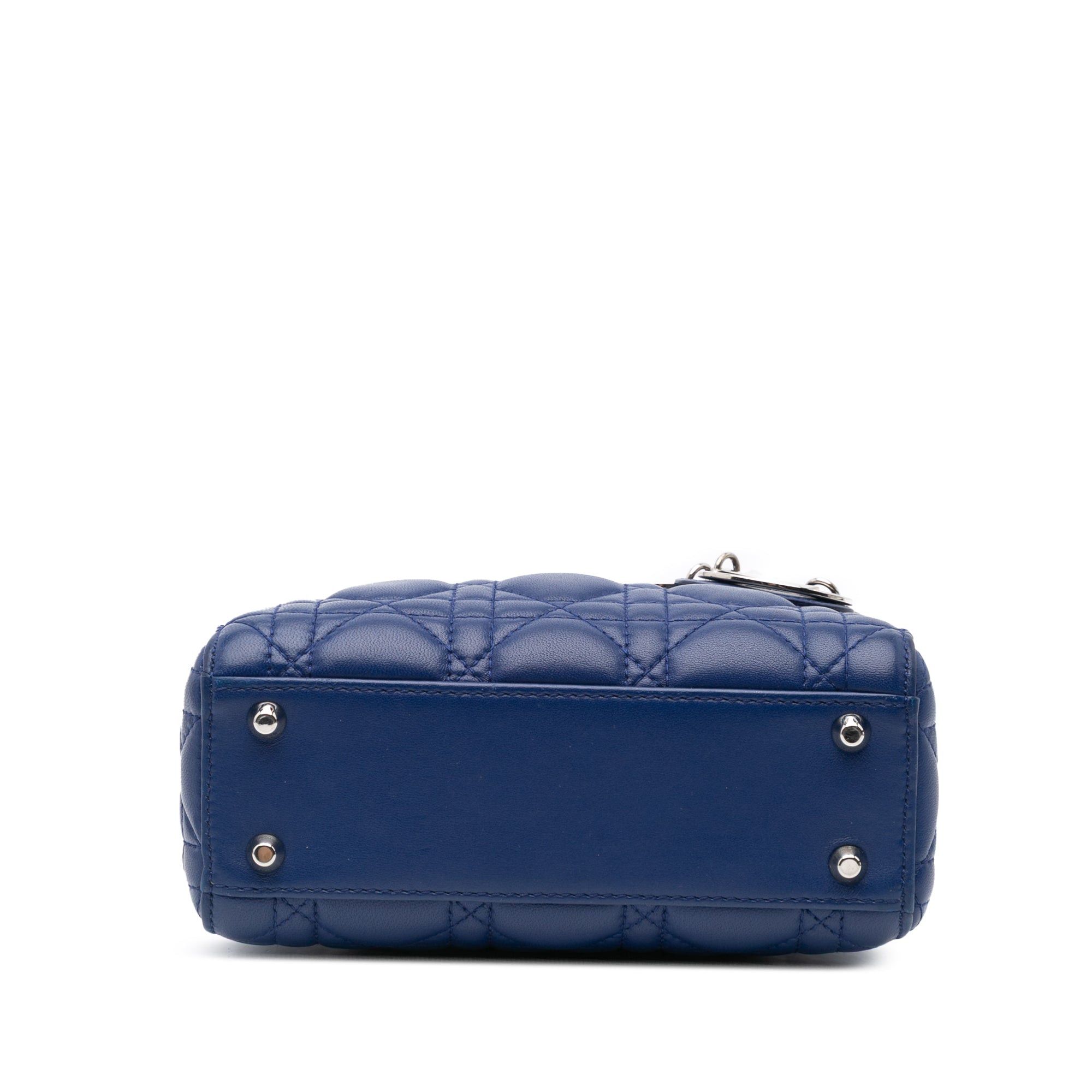 Dior Dior Mini Lambskin Cannage Lady Dior Blue Size ONE SIZE - 3 Thumbnail