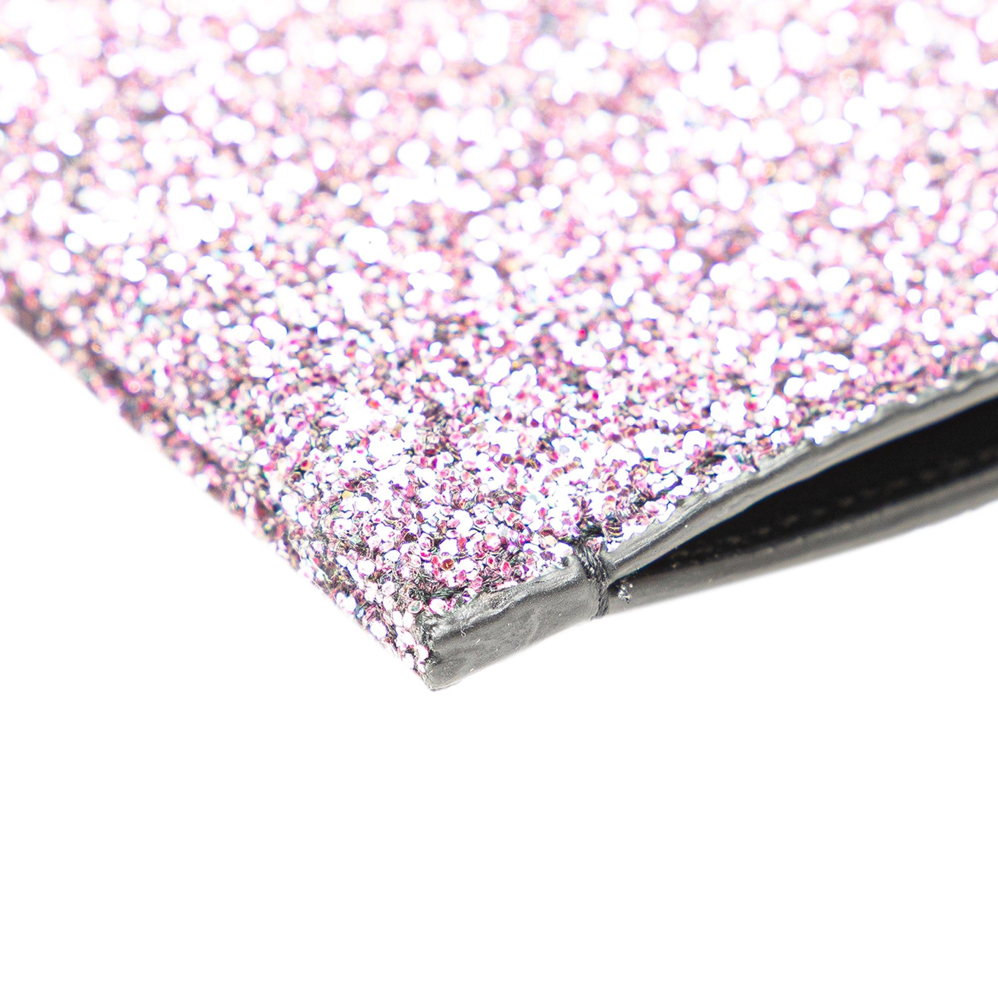 Saint Laurent Paris Saint Laurent Glittered Leather Zipped Tablet Pouch Pink Size ONE SIZE - 9 Thumbnail