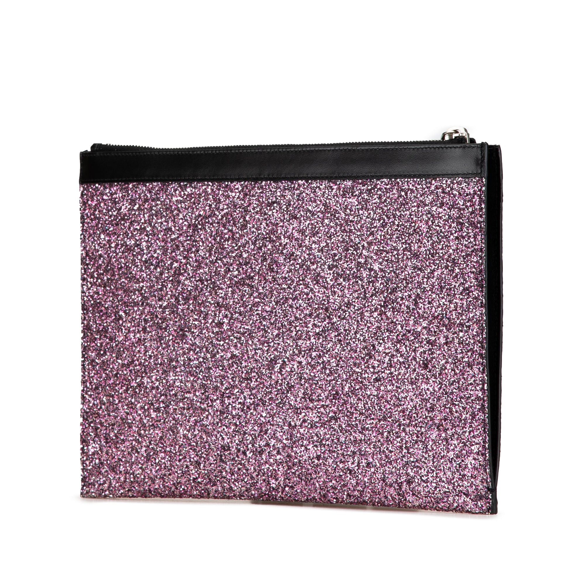 Saint Laurent Paris Saint Laurent Glittered Leather Zipped Tablet Pouch Pink Size ONE SIZE - 2 Thumbnail