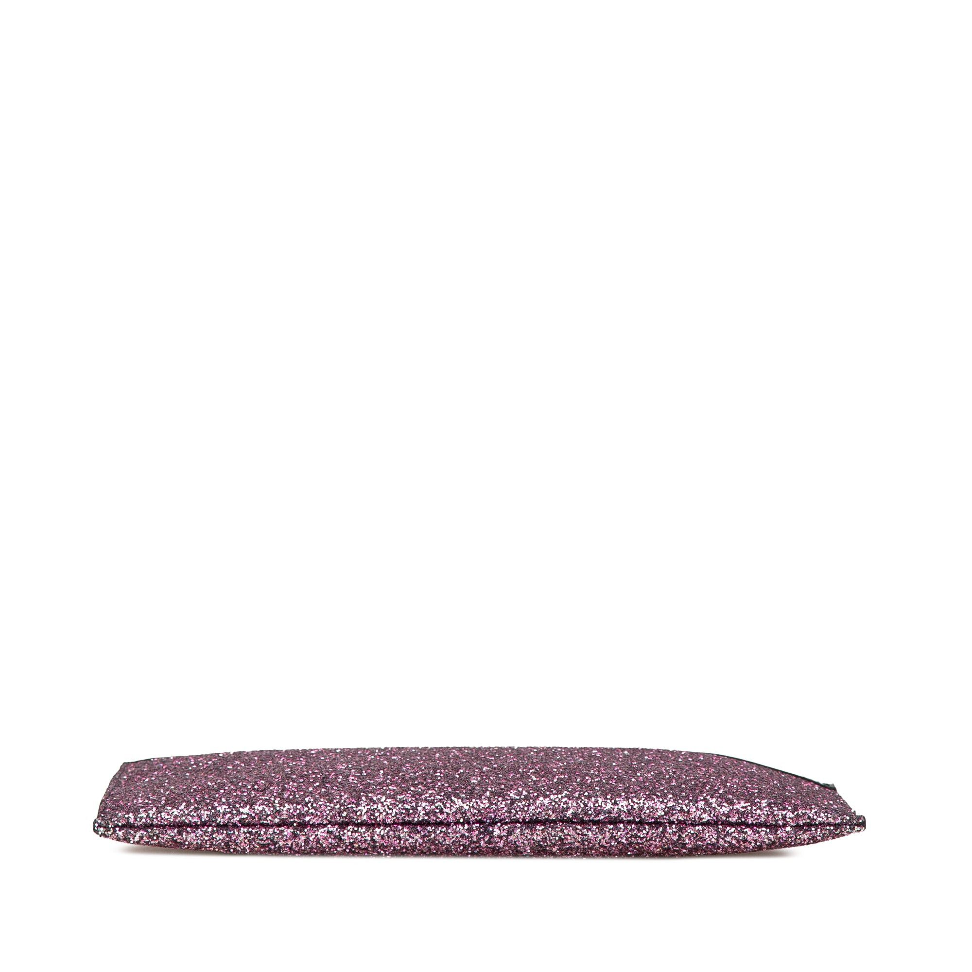 Saint Laurent Paris Saint Laurent Glittered Leather Zipped Tablet Pouch Pink Size ONE SIZE - 3 Thumbnail