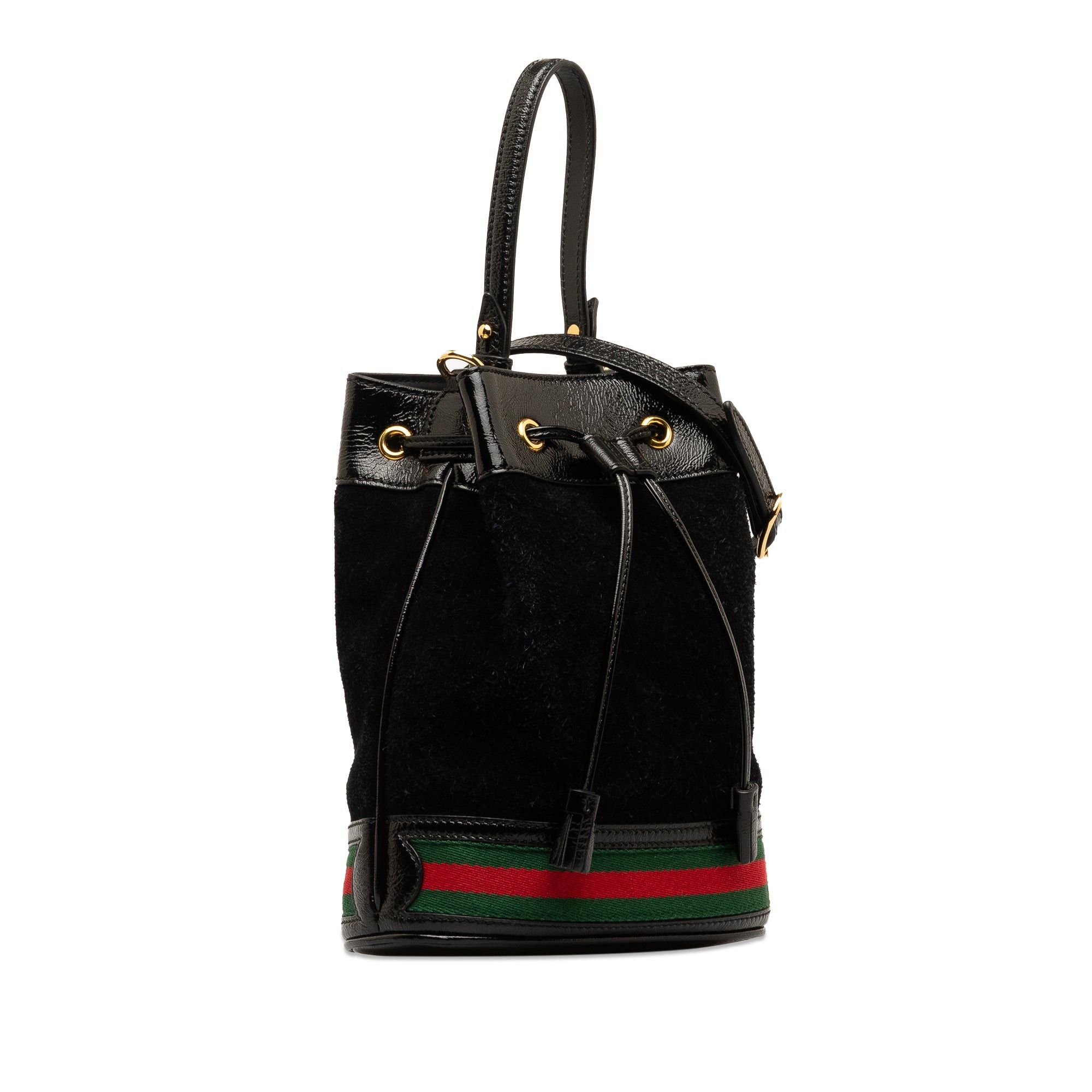 Gucci Gucci Suede Ophidia Web Bucket Bag Black Size ONE SIZE - 2 Thumbnail