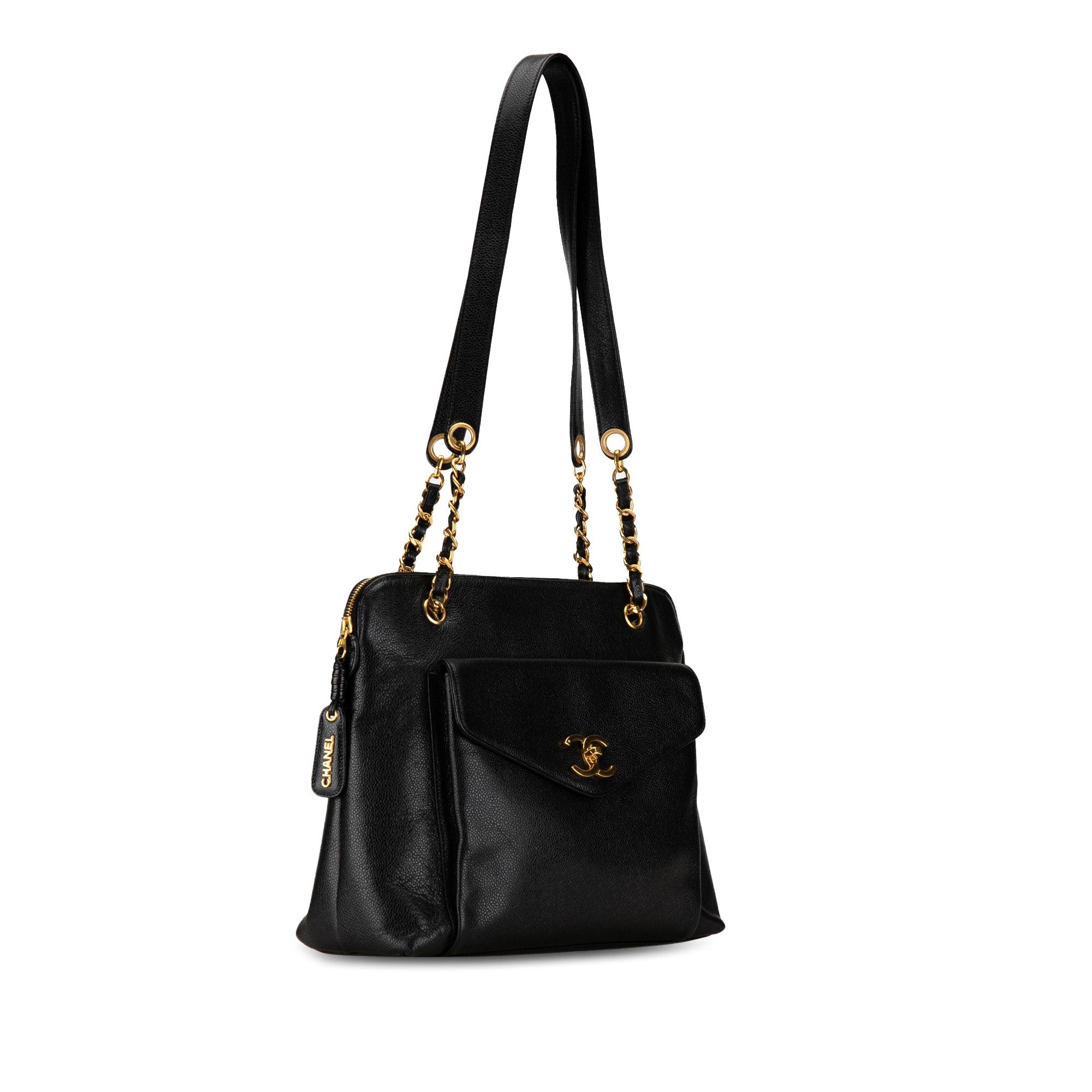 Chanel Chanel Caviar Front Pocket Chain Tote Black Size ONE SIZE - 2 Thumbnail